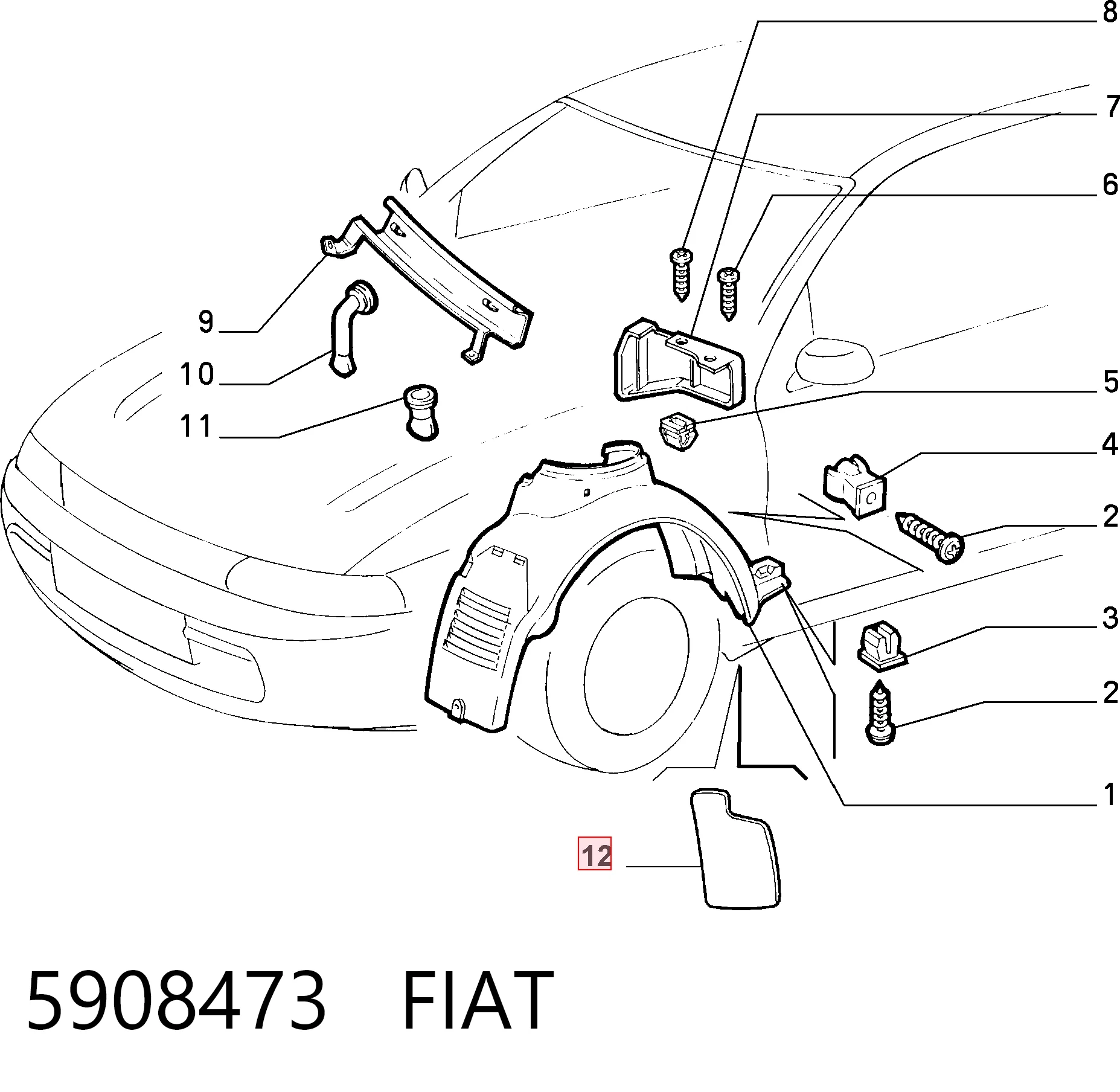 Protetores de lama dianteiros, kit Fiat Bravo  182 ao melhor preço