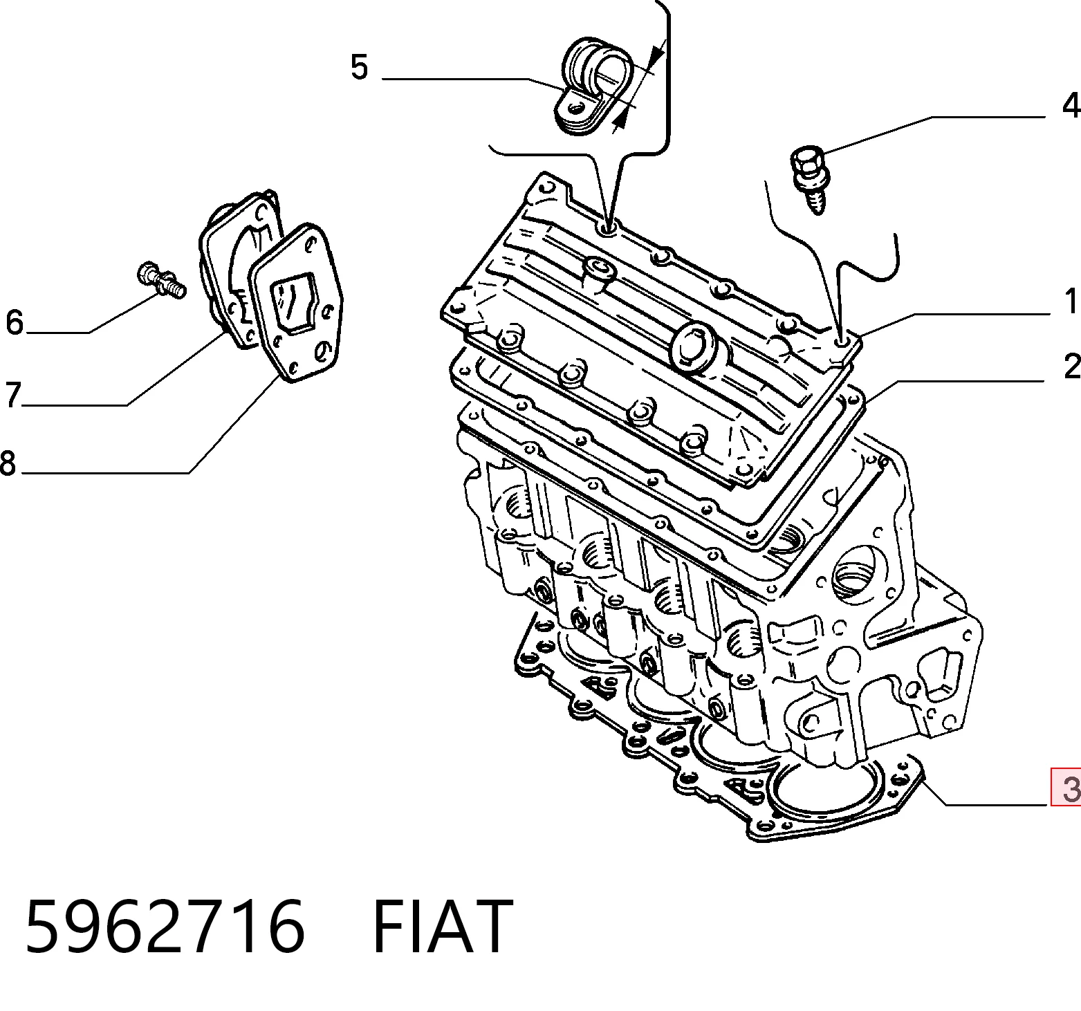 Vedante de cabeça de motor (CBC) Fiat Tipo preço, a partir de 21,98 USD