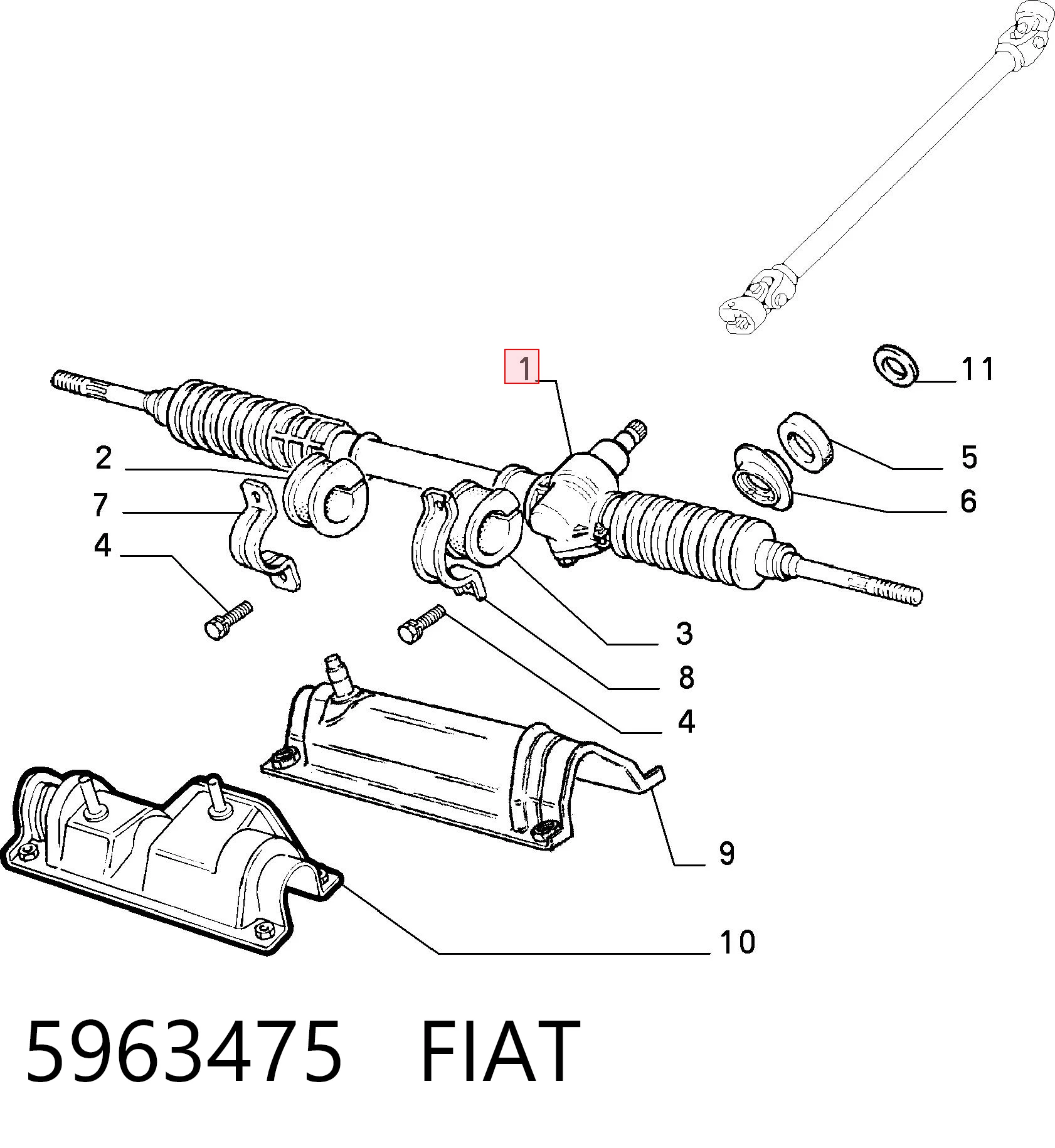 5963475 Fiat/Alfa/Lancia Cremalheira da direção