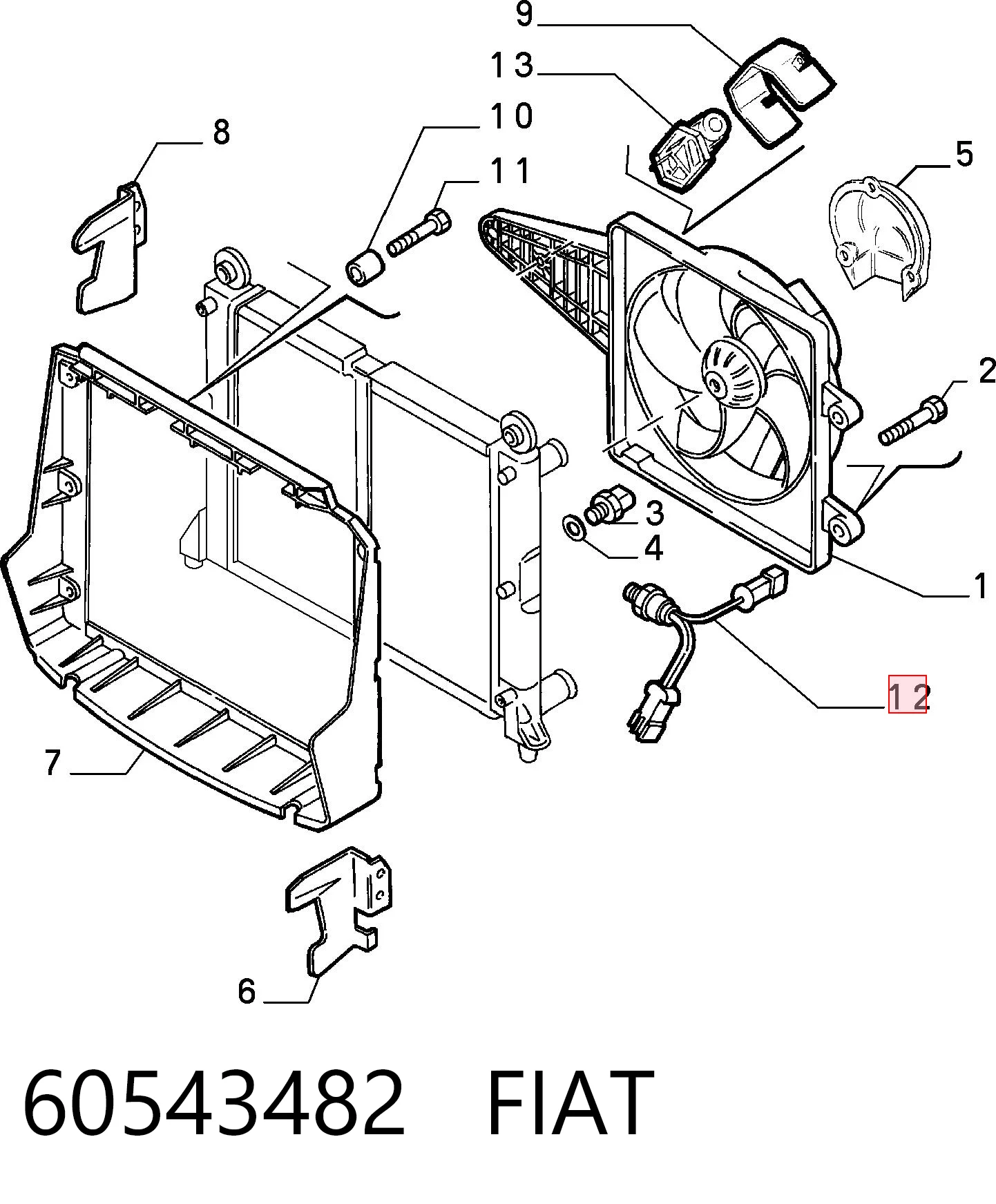 Sensor de temperatura do fluido de esfriamento (de ativação de ventilador do radiador) 38270 FAE