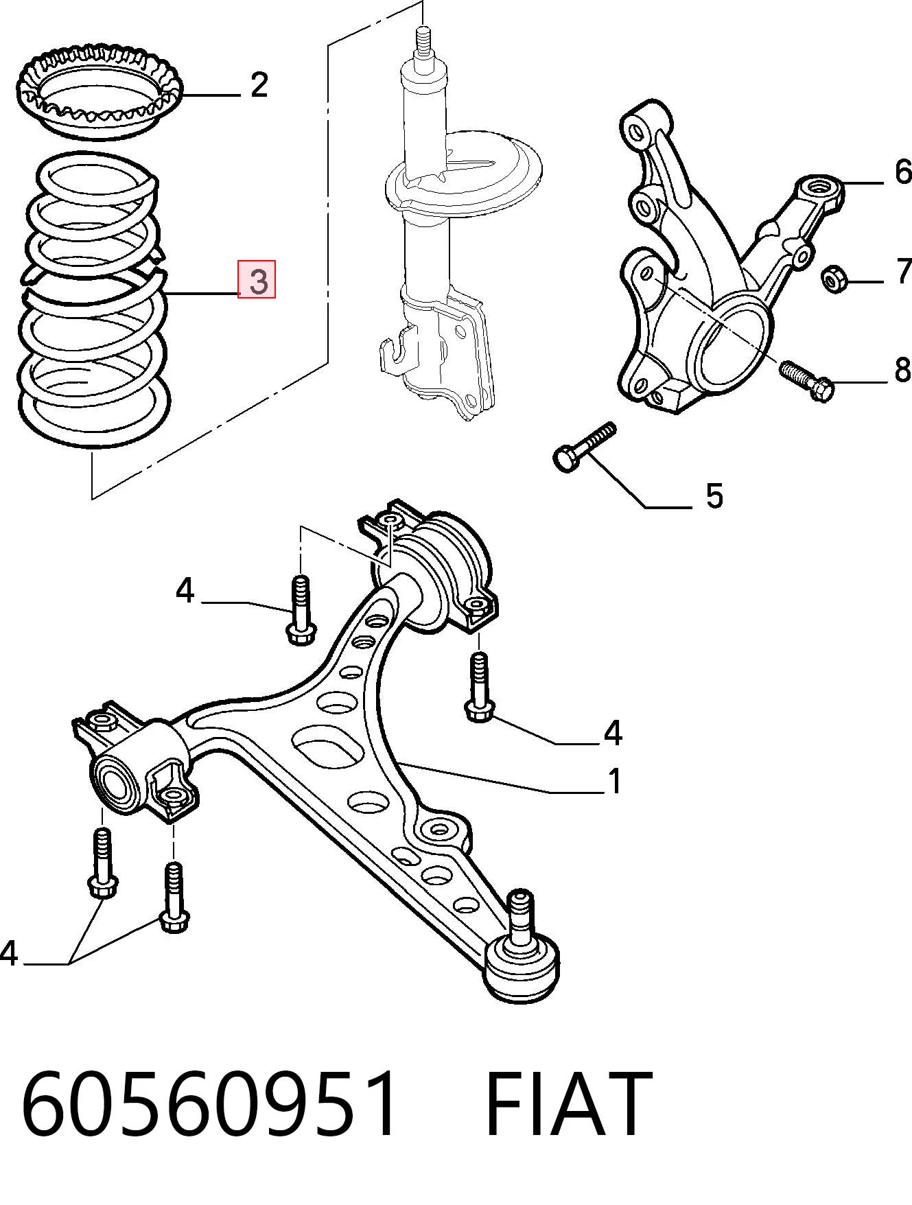 Mola dianteira para Alfa Romeo 146 930