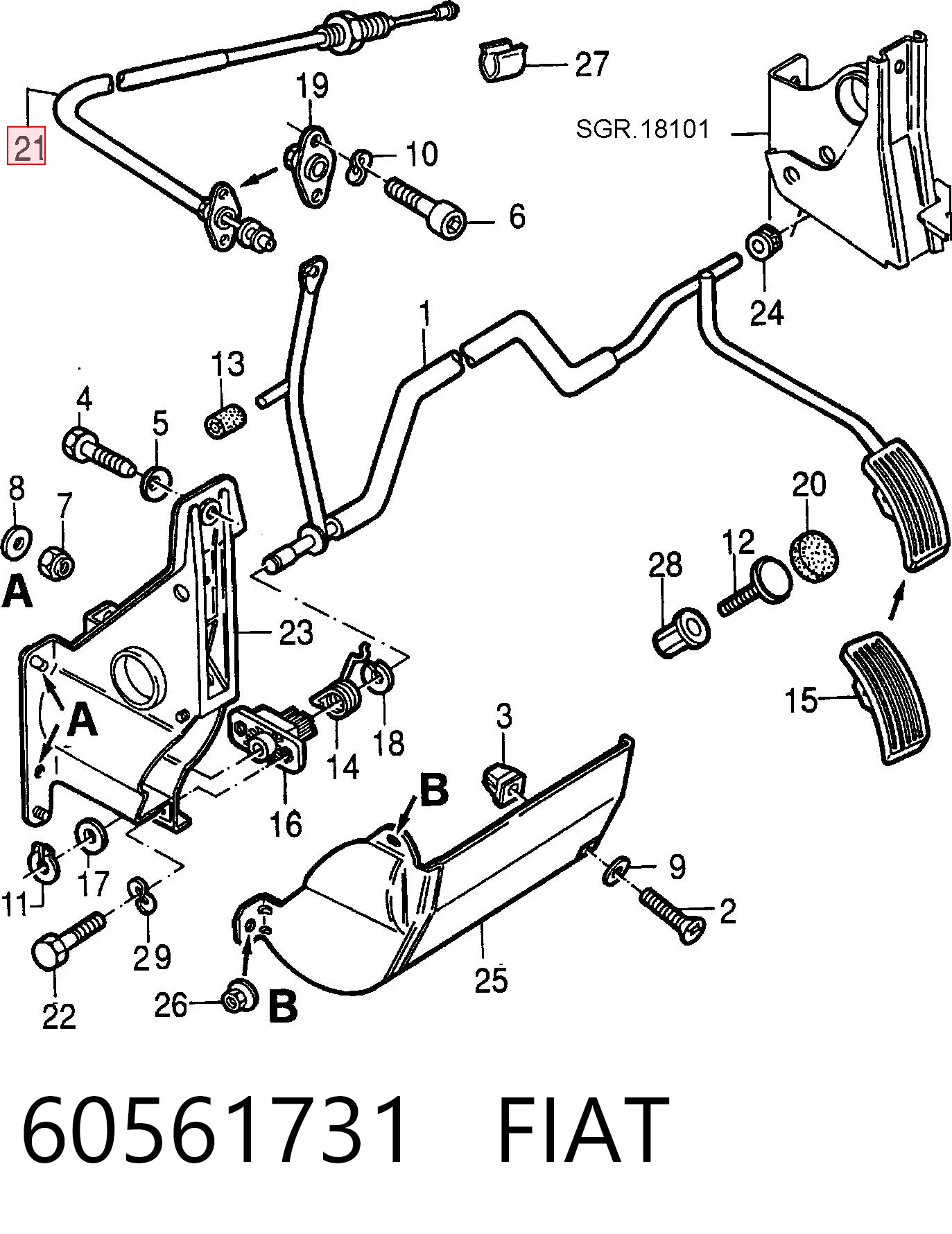Cabo/pedal de gás (de acelerador) Alfa Romeo 33  905 ao melhor preço