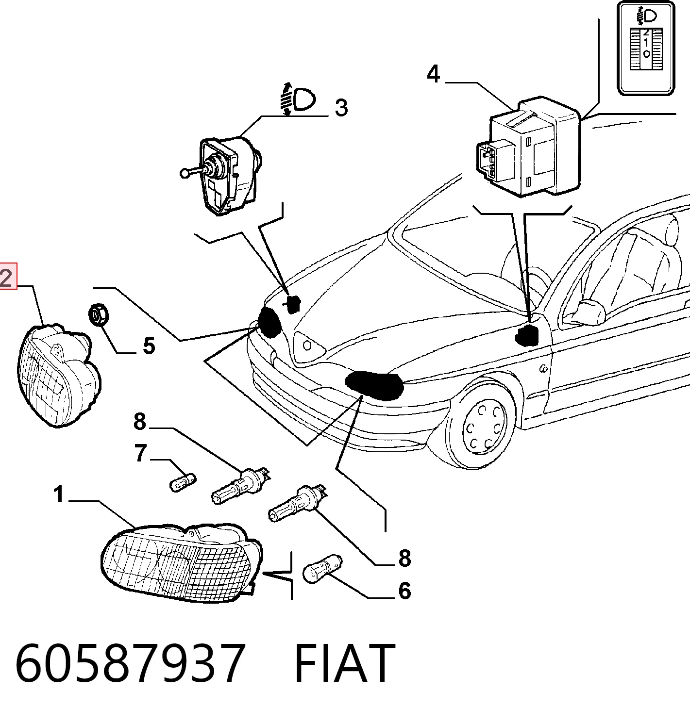 Luz direita para Alfa Romeo 146  930