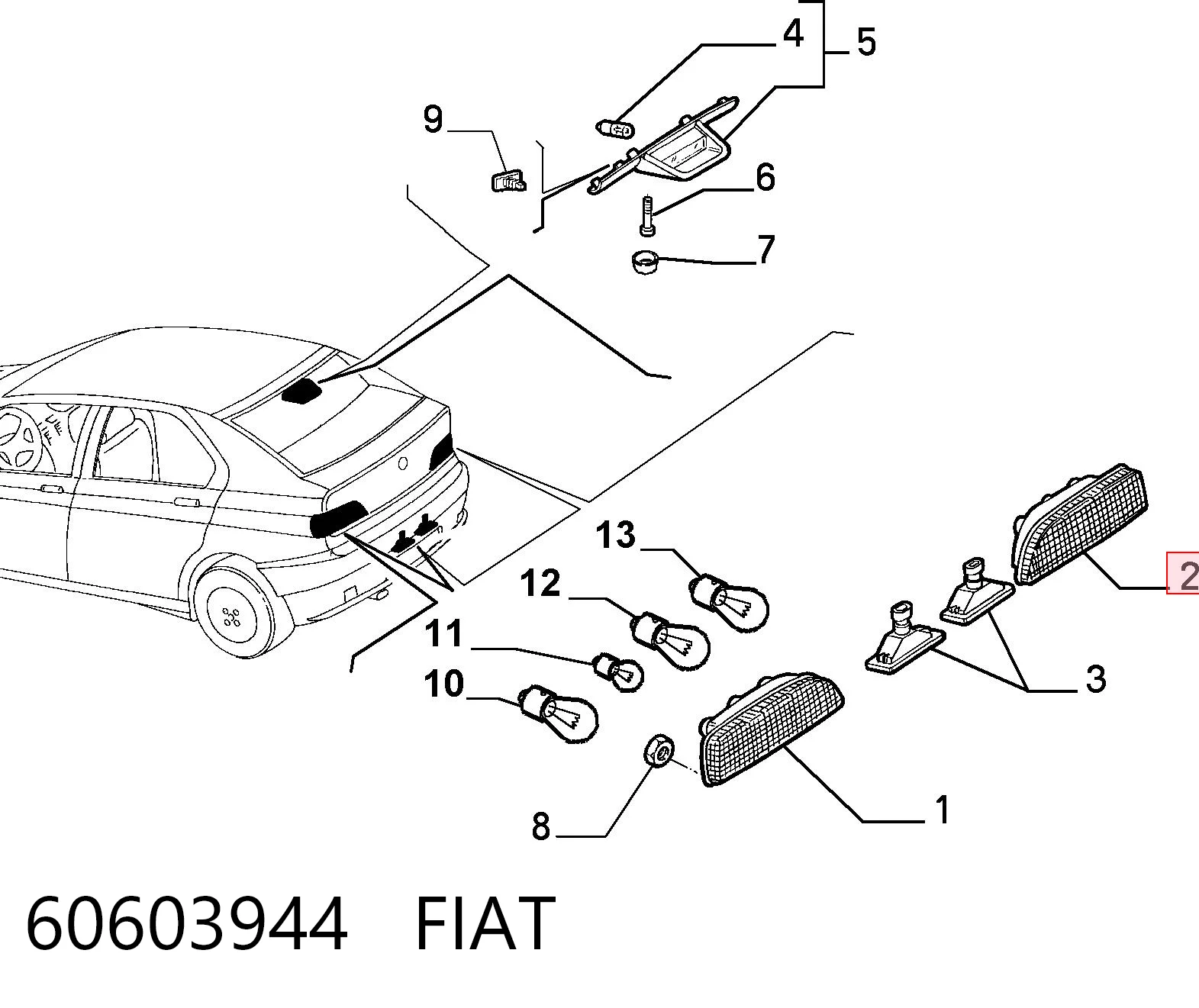 Lanterna traseira direita Alfa Romeo 146  930