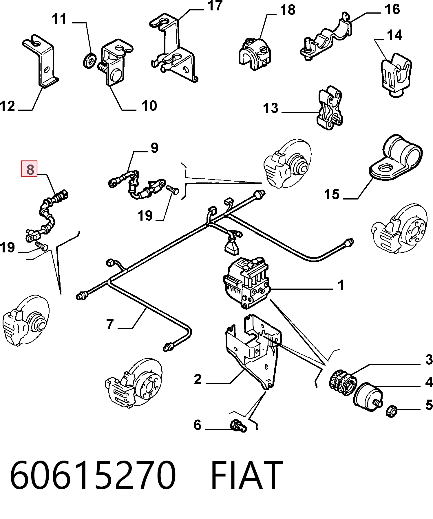 Sensor dianteiro de ABS Alfa Romeo 146  930
