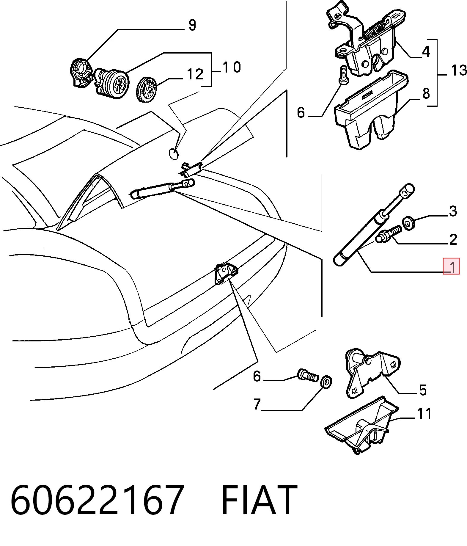 Amortecedor de tampa de porta-malas (de 3ª/5ª porta traseira) Alfa Romeo 146  930 ao melhor preço