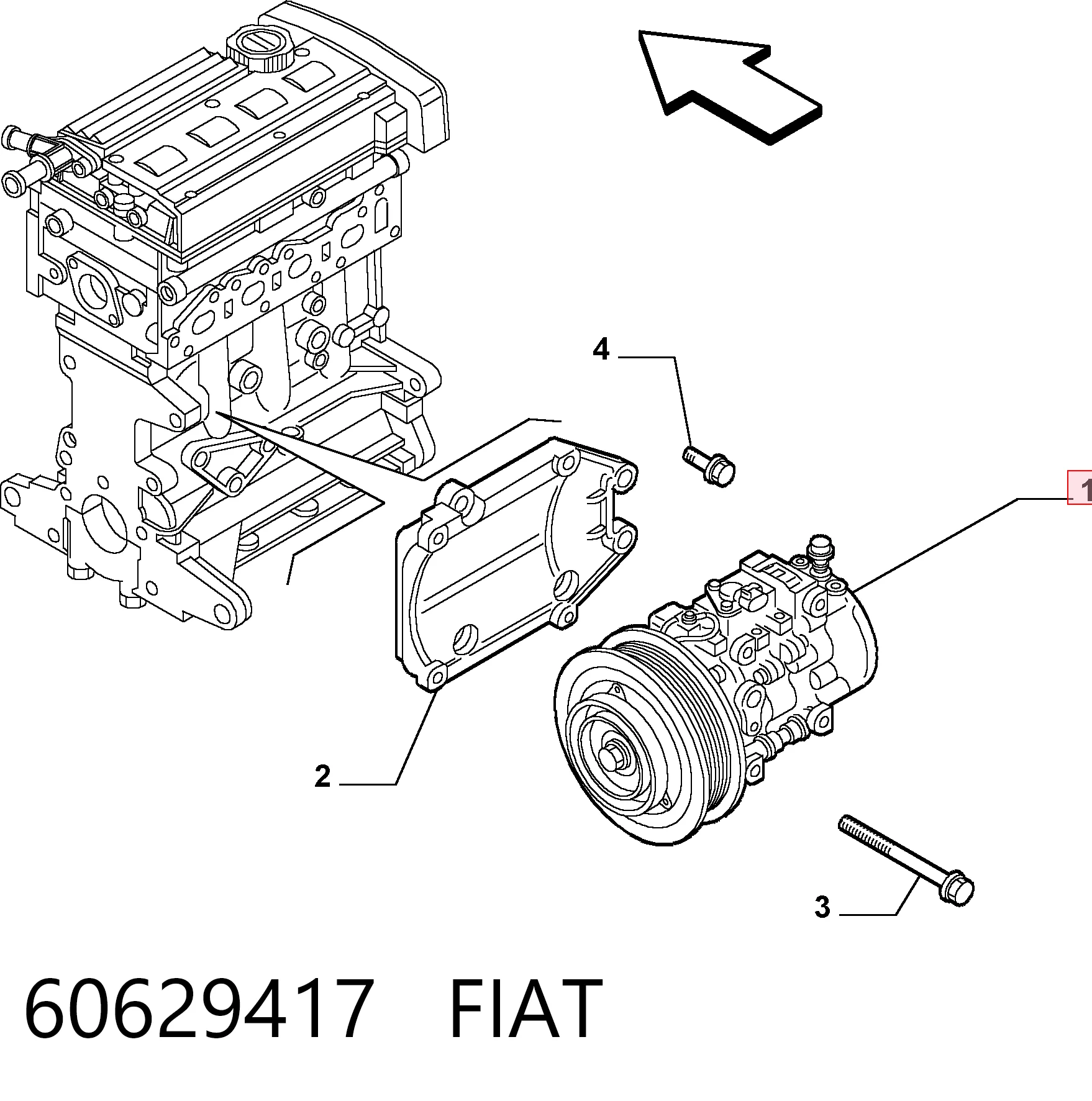 60629417 Fiat/Alfa/Lancia Compressor de aparelho de ar condicionado