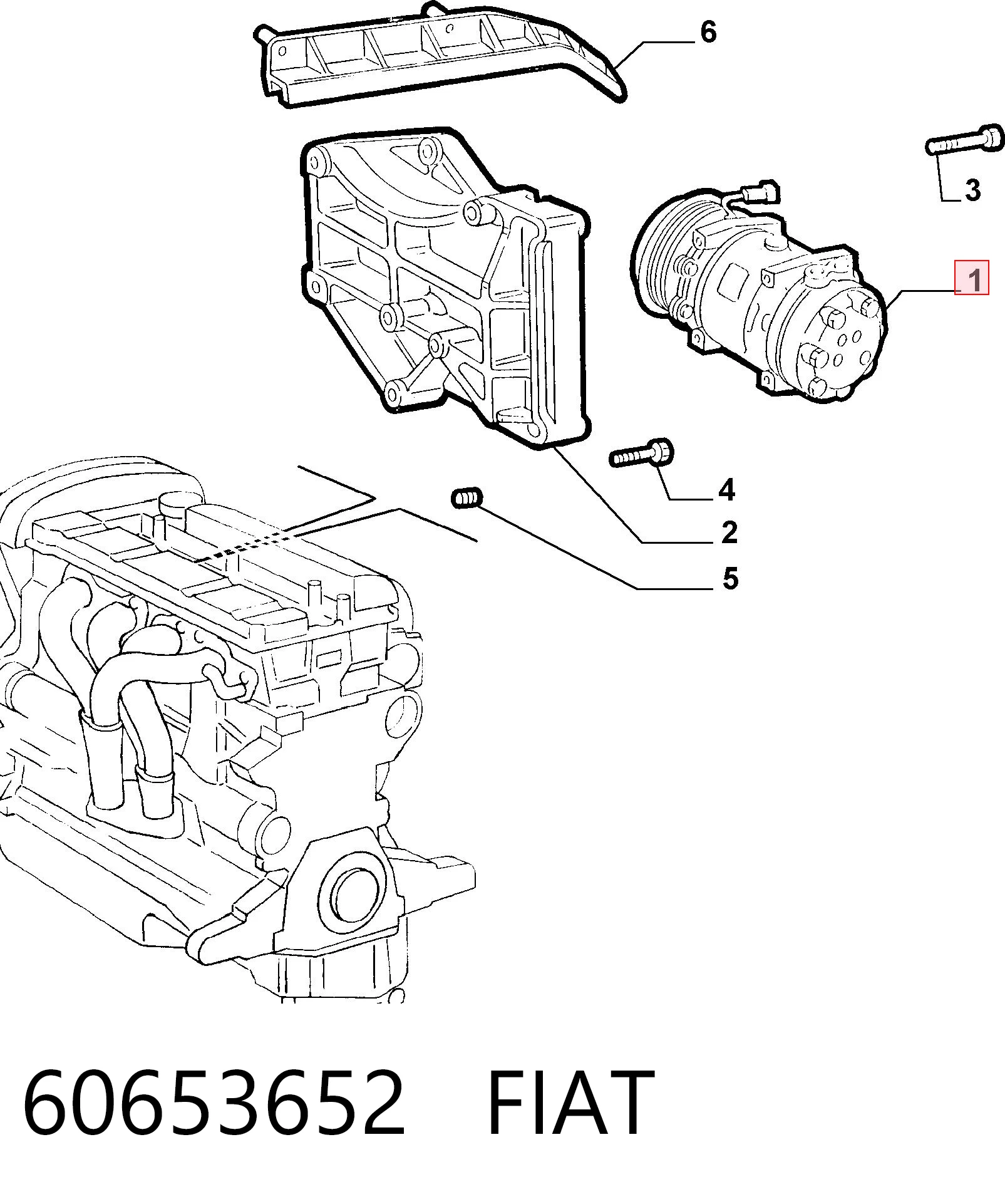 60653652 Fiat/Alfa/Lancia Compressor de aparelho de ar condicionado