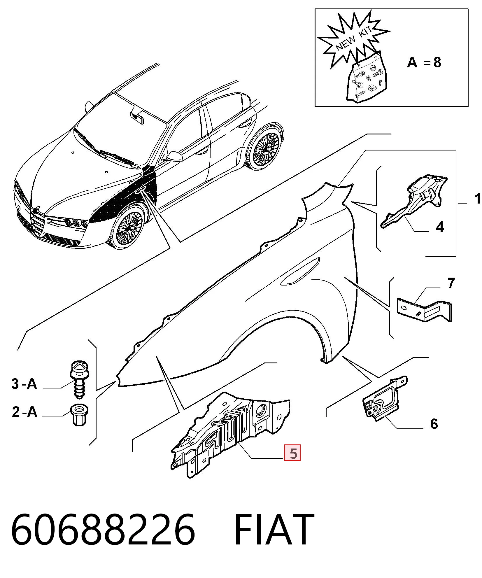 Pára-lama dianteiro direito Alfa Romeo 159  939 ao melhor preço