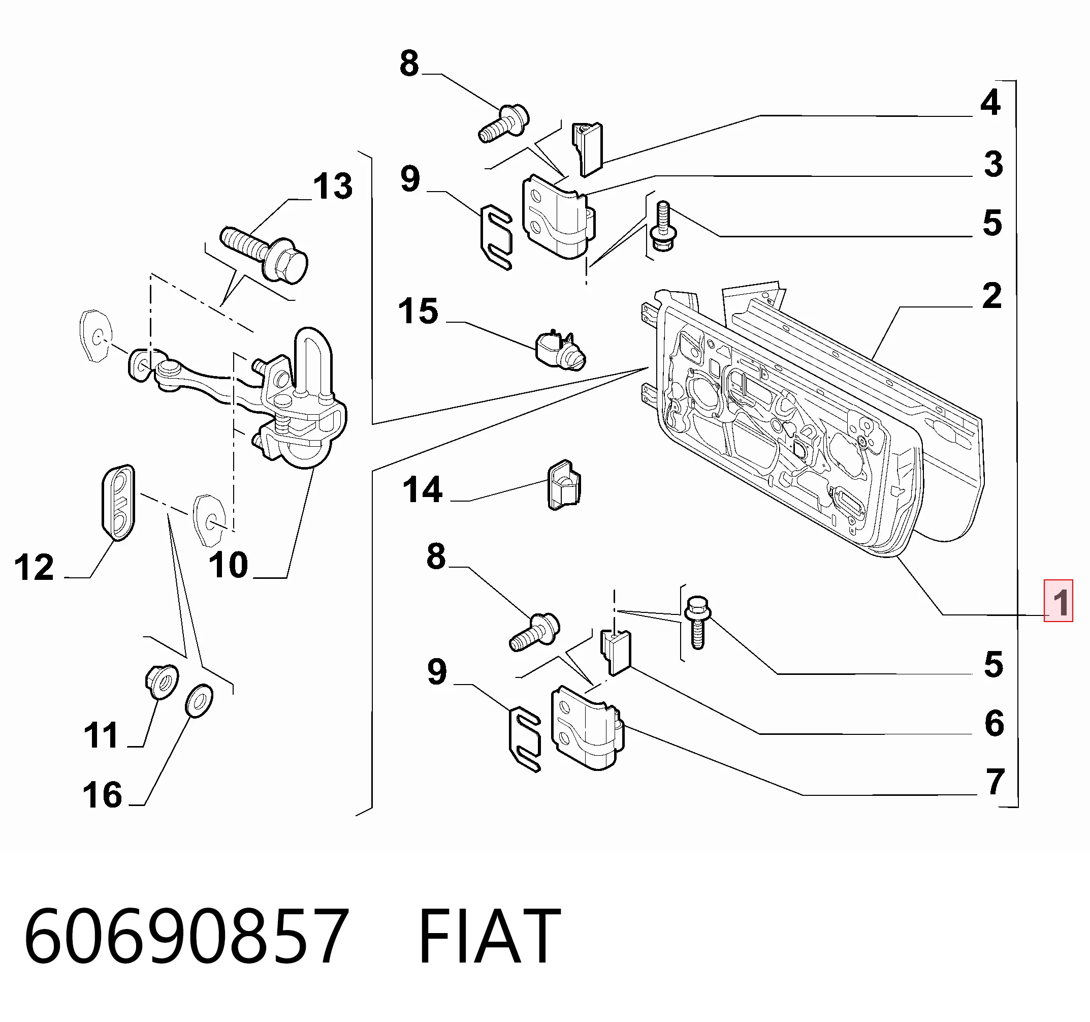 Porta dianteira esquerda para Alfa Romeo GT  937