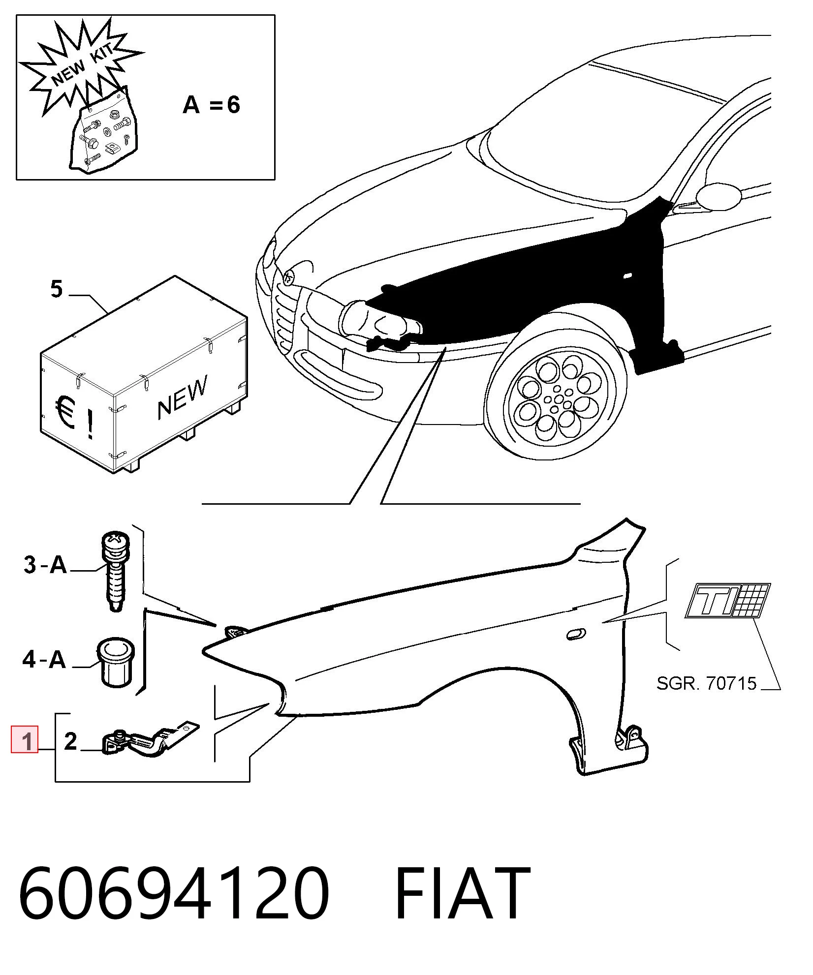  Pára-lama dianteiro esquerdo Alfa Romeo 147 hatchback (937) (2001 - 2010) 