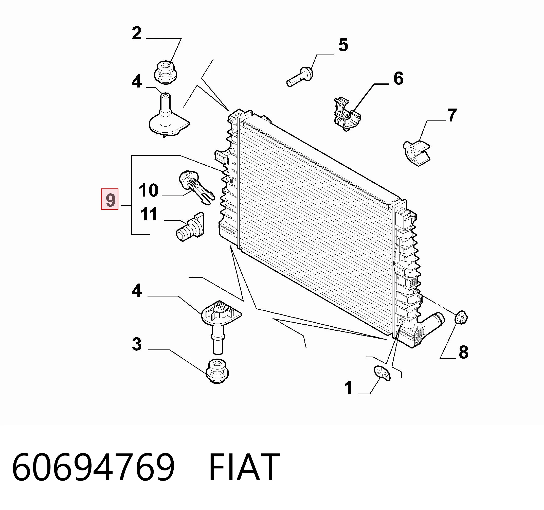 Radiador de esfriamento de motor Alfa Romeo 159 939 ao melhor preço