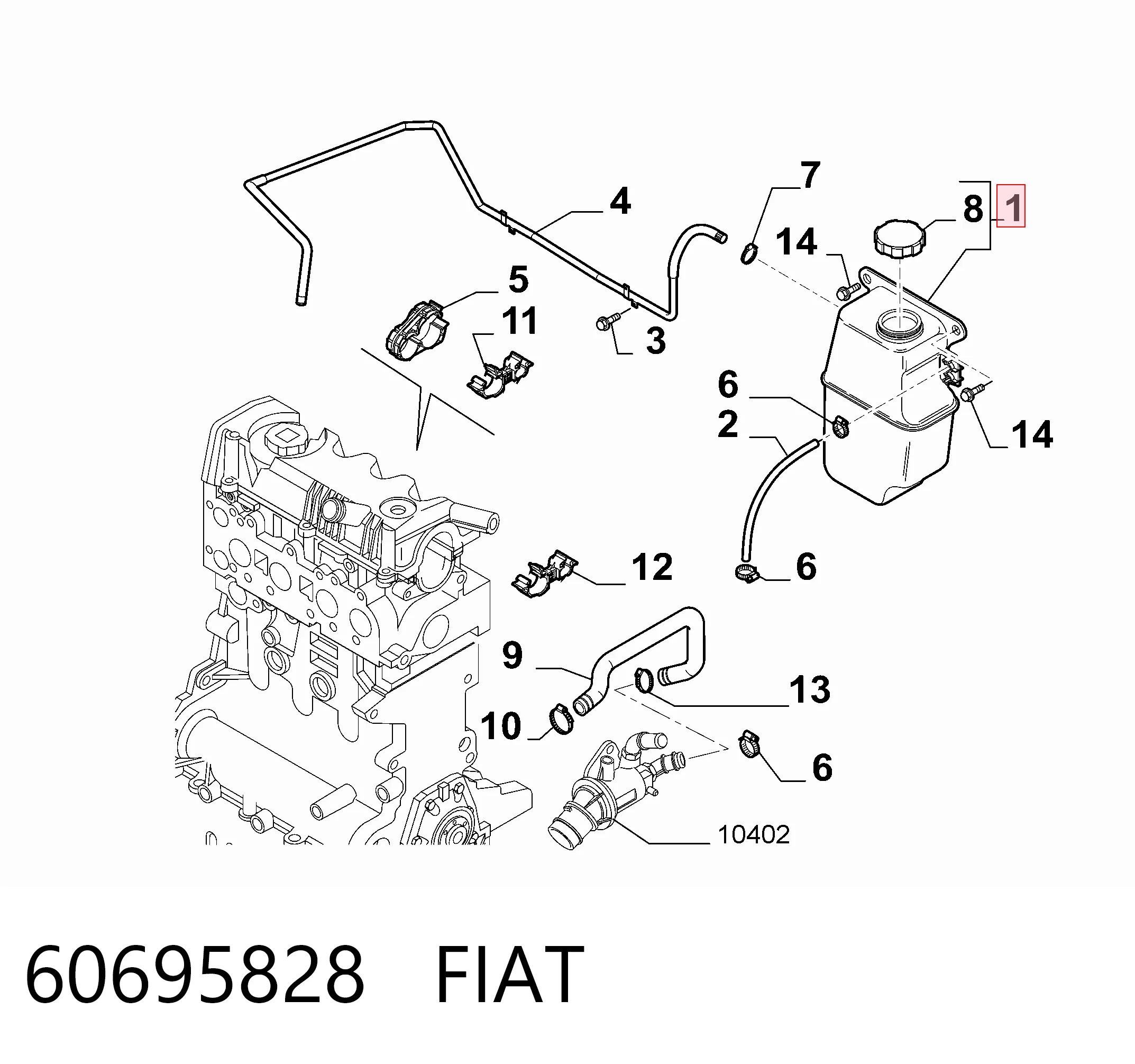 Compre Tanque de expansão do sistema de esfriamento Alfa Romeo 159 
