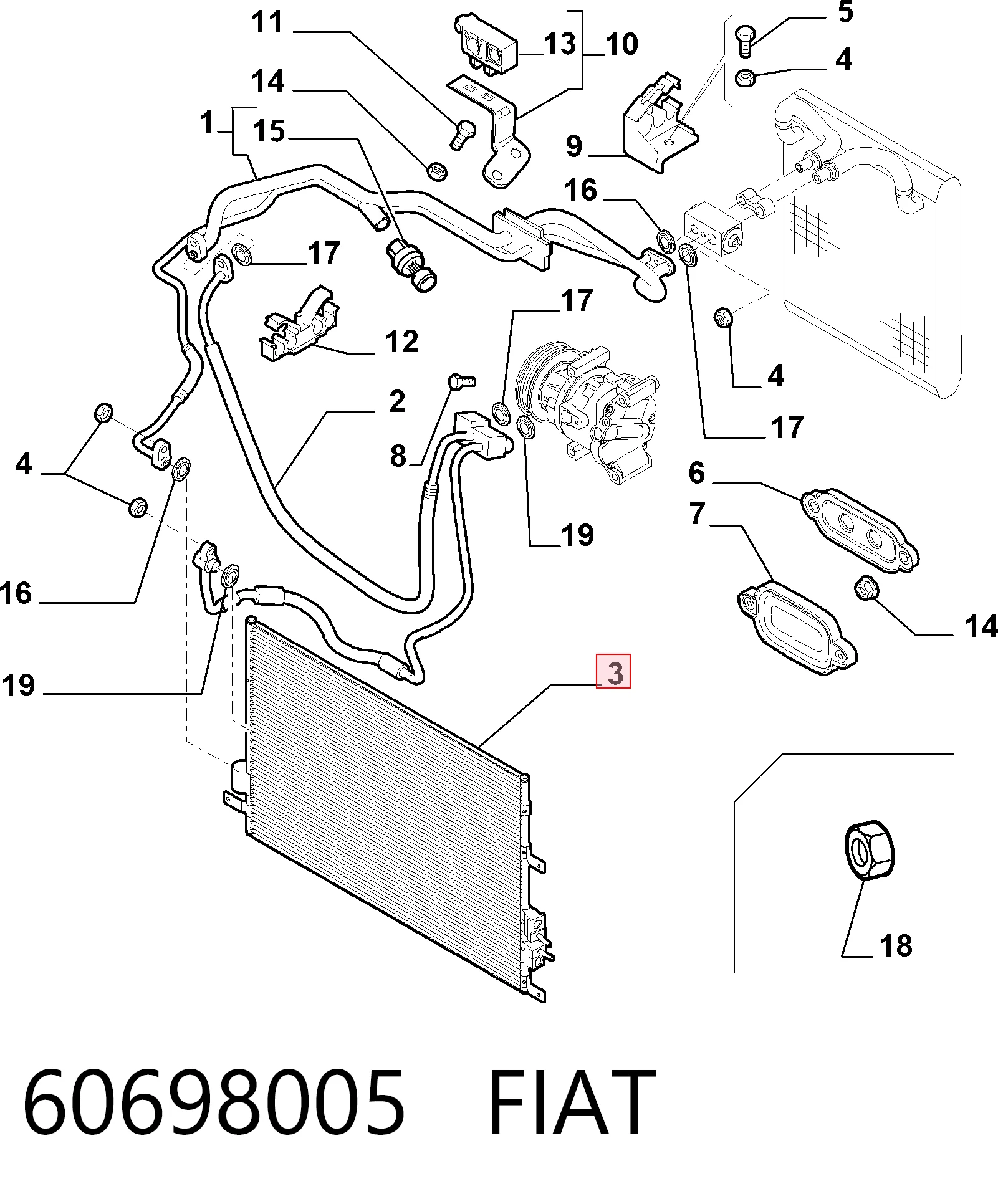 Radiador de aparelho de ar condicionado Alfa Romeo 159  939 ao melhor preço
