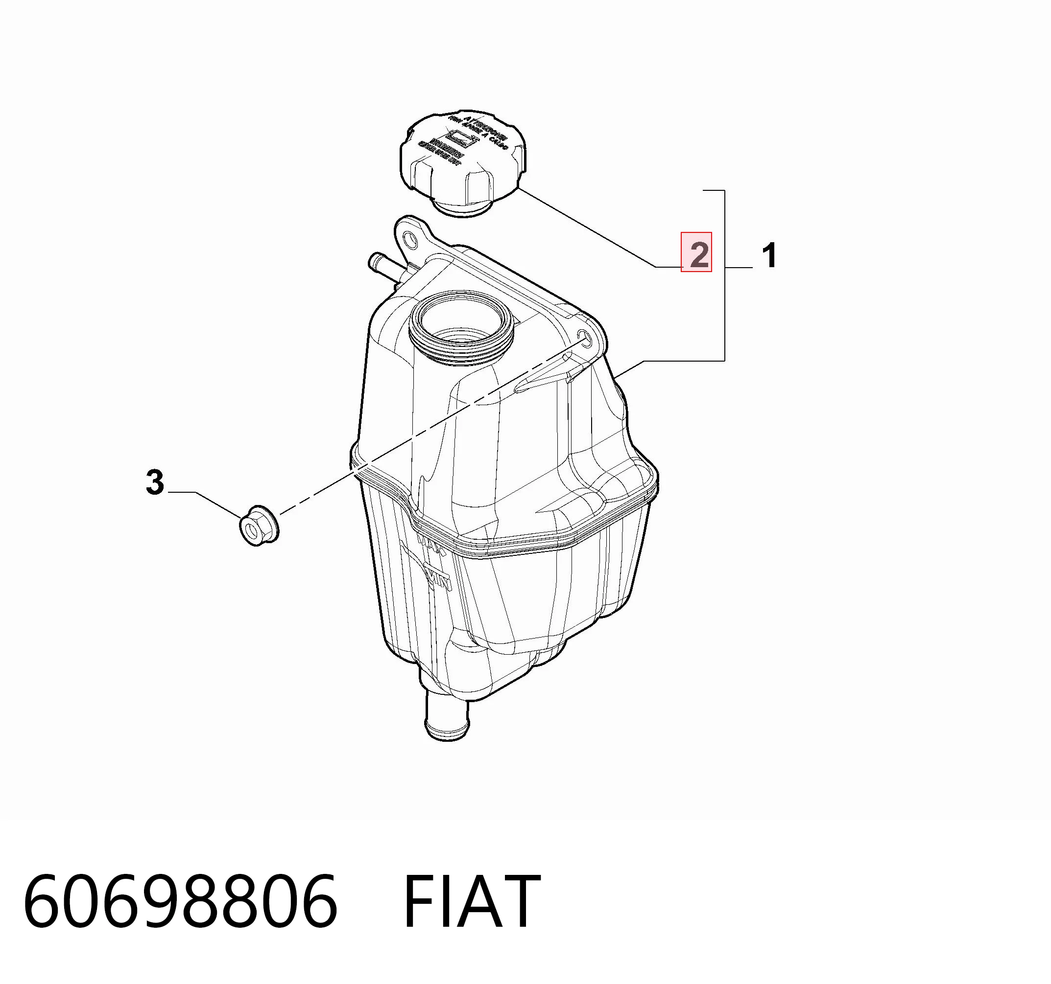 60698806 Fiat/Alfa/Lancia Tampa (tampão) do tanque de expansão