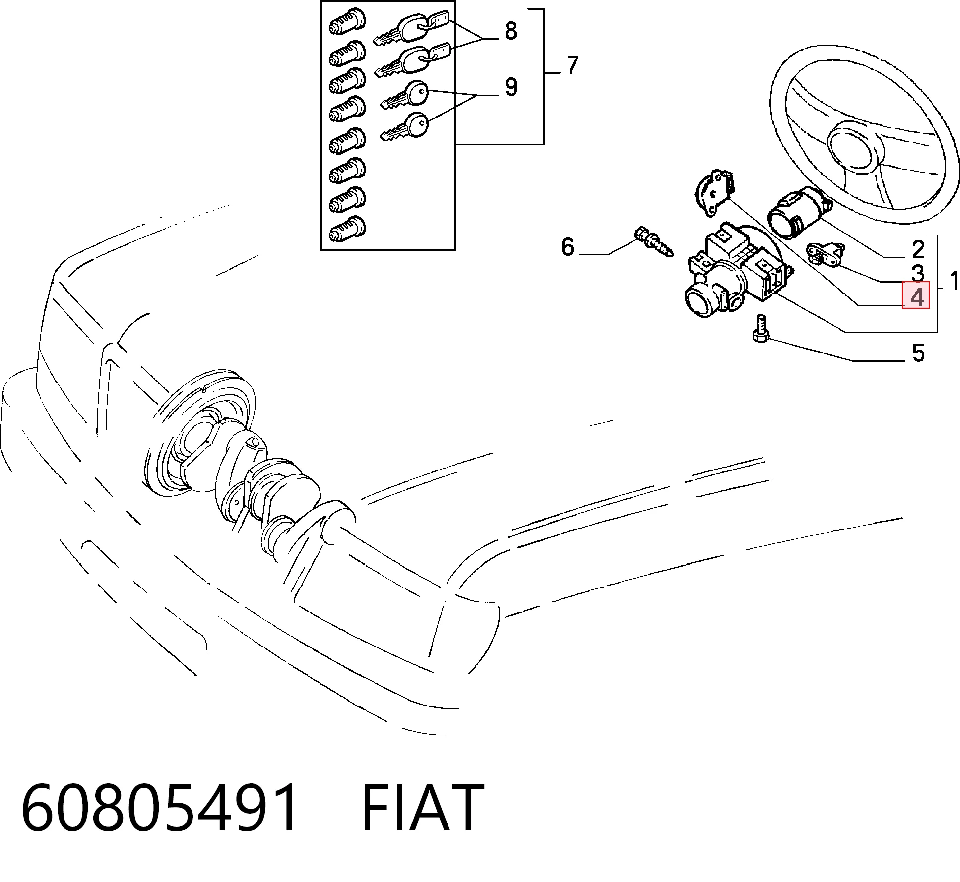Grupo de contato de fecho de ignição para Fiat Tempra  159