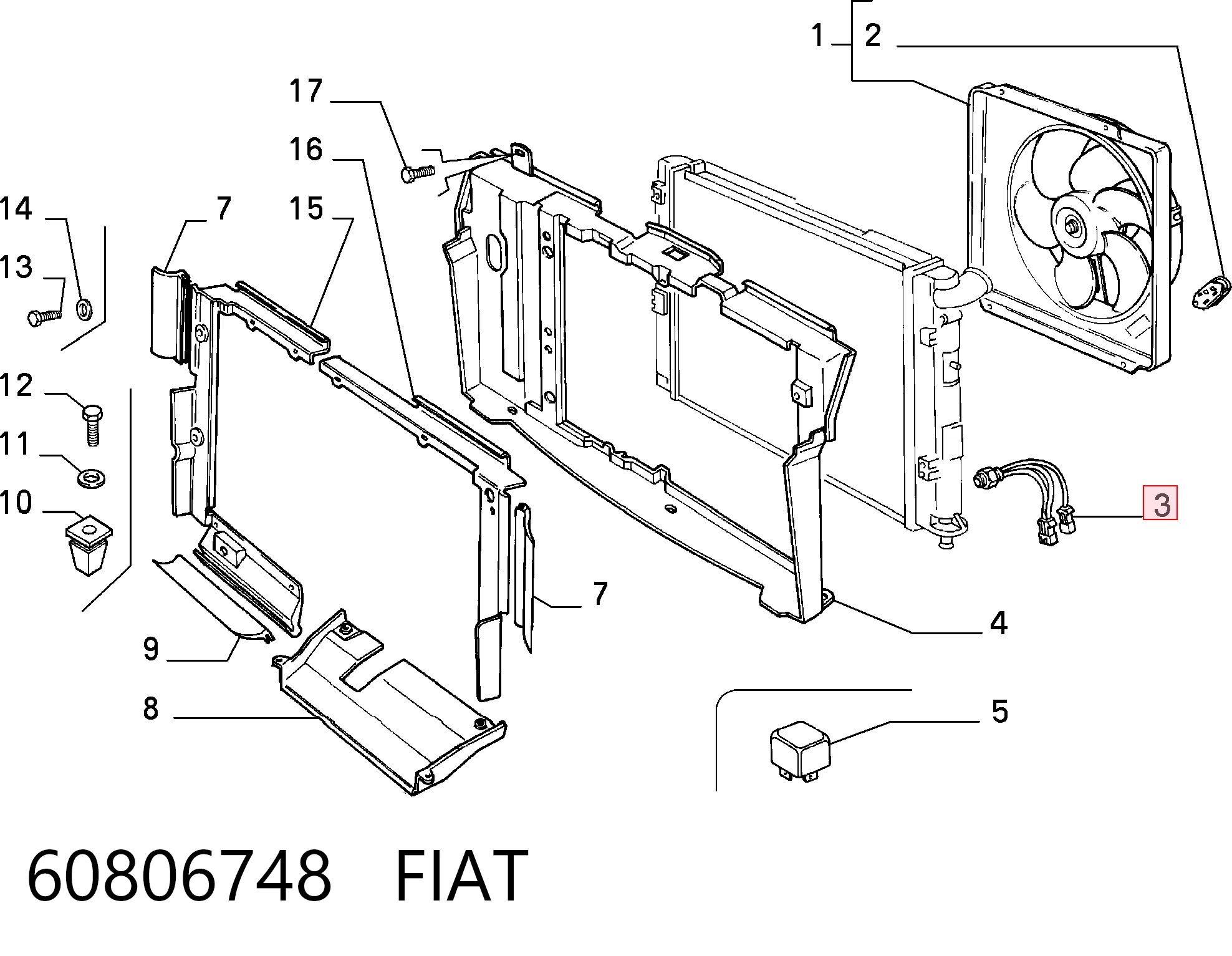 Sensor de temperatura do fluido de esfriamento (de ativação de ventilador do radiador) para Alfa Romeo 156 932