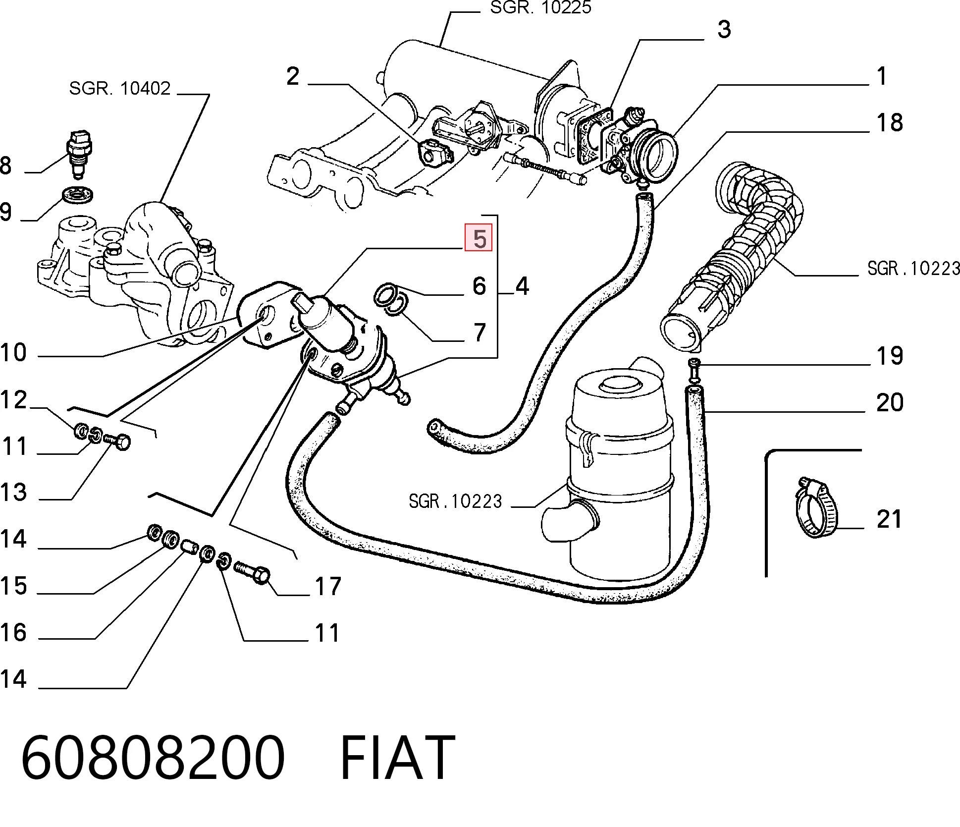 60808200 Fiat/Alfa/Lancia Válvula (regulador) de marcha a vácuo