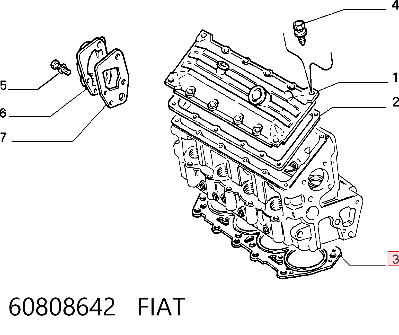 Vedante de cabeça de motor (CBC) para Fiat Tipo  160