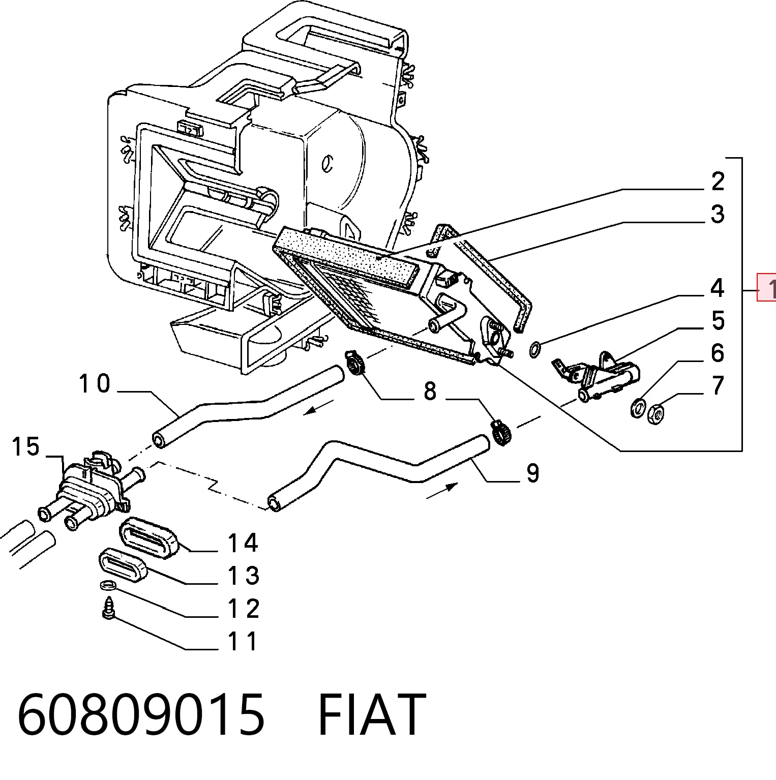 Radiador de forno (de aquecedor) para Fiat Tempra 159