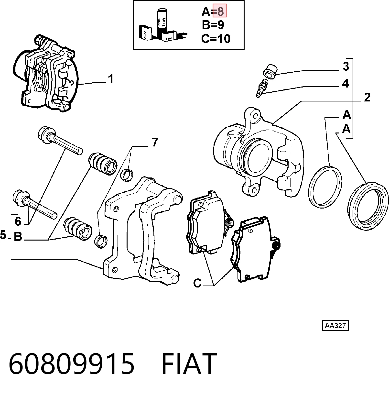 Kit de reparação de suporte do freio dianteiro para Peugeot 505 551A