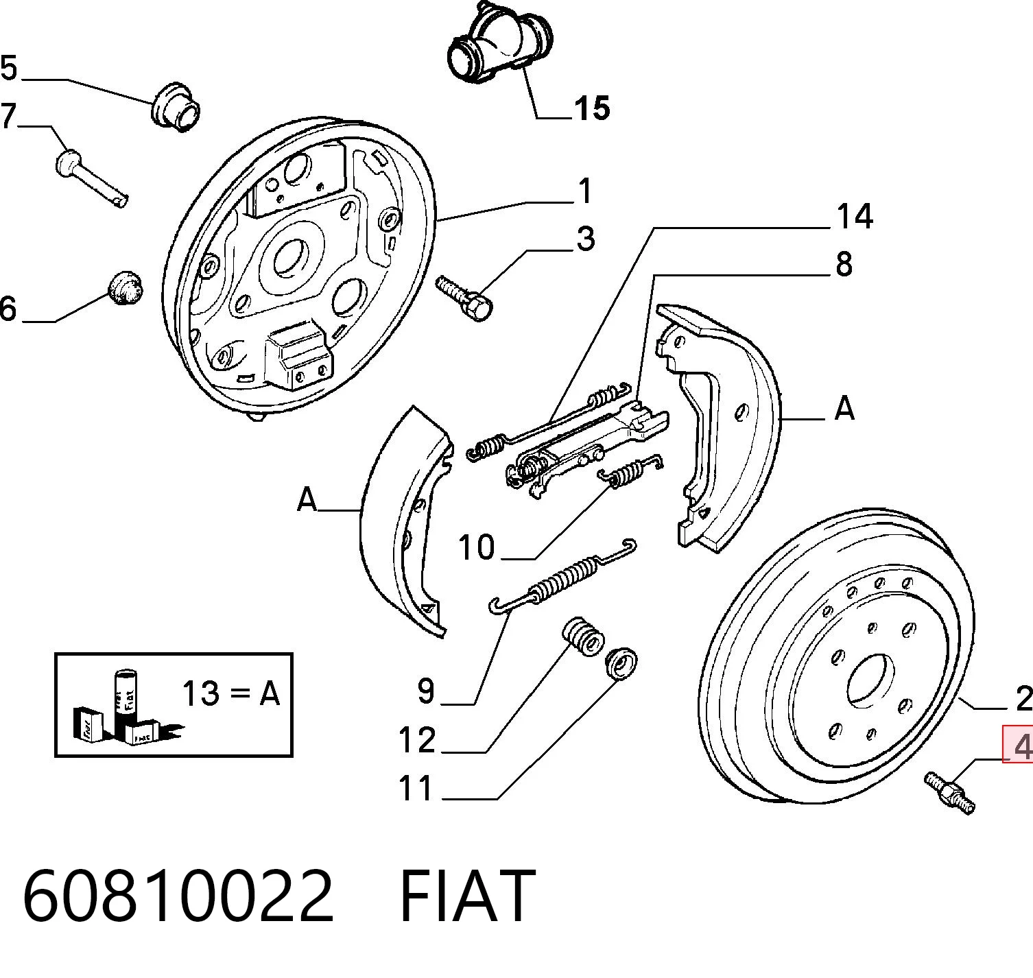Parafuso do freio de disco para Fiat Panda I 141A