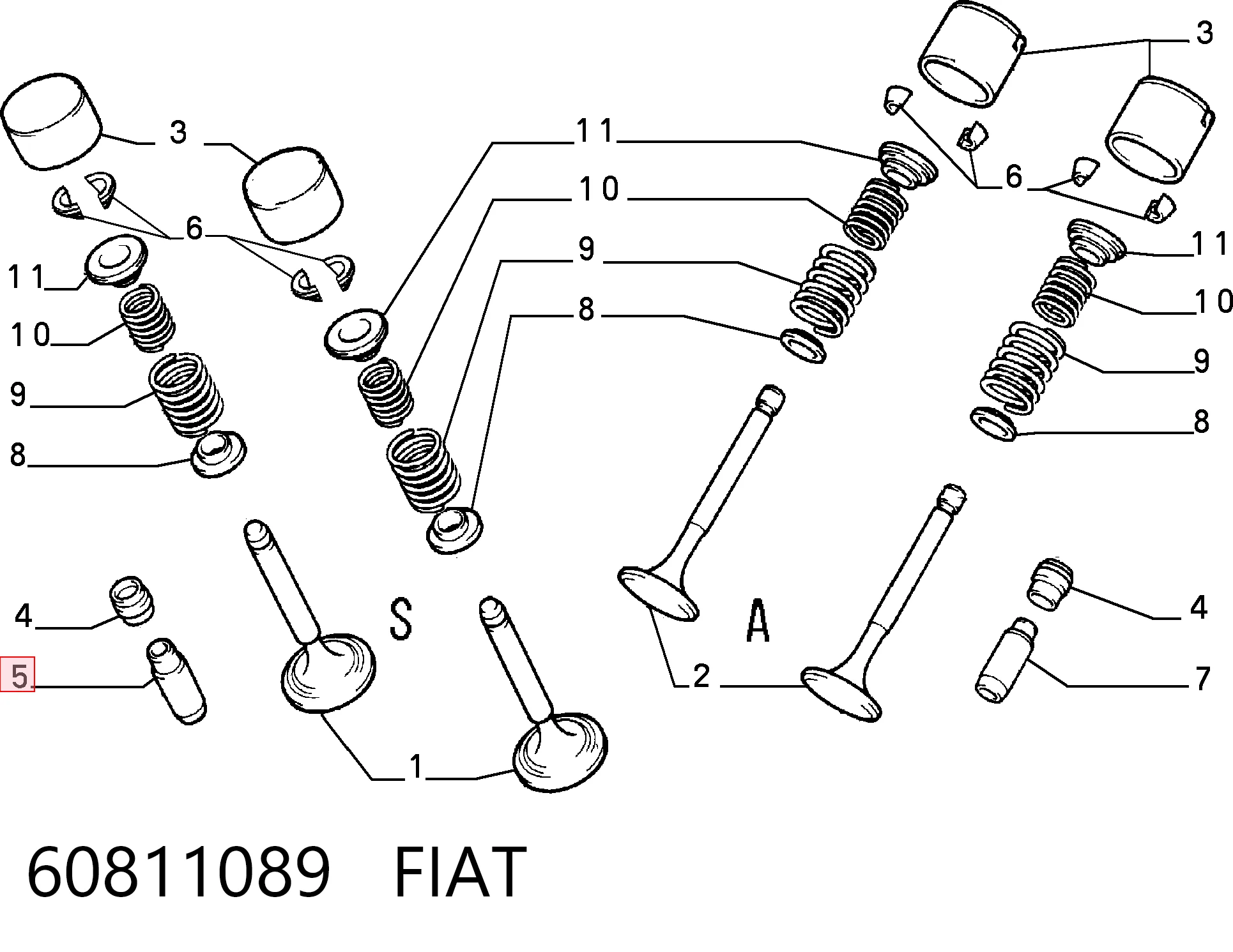 Guia de válvula para Alfa Romeo 146 930