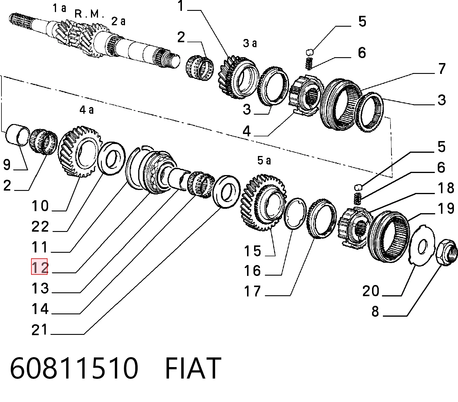 Rolamento da árvore primária da Caixa de Mudança para Fiat Doblo I 223