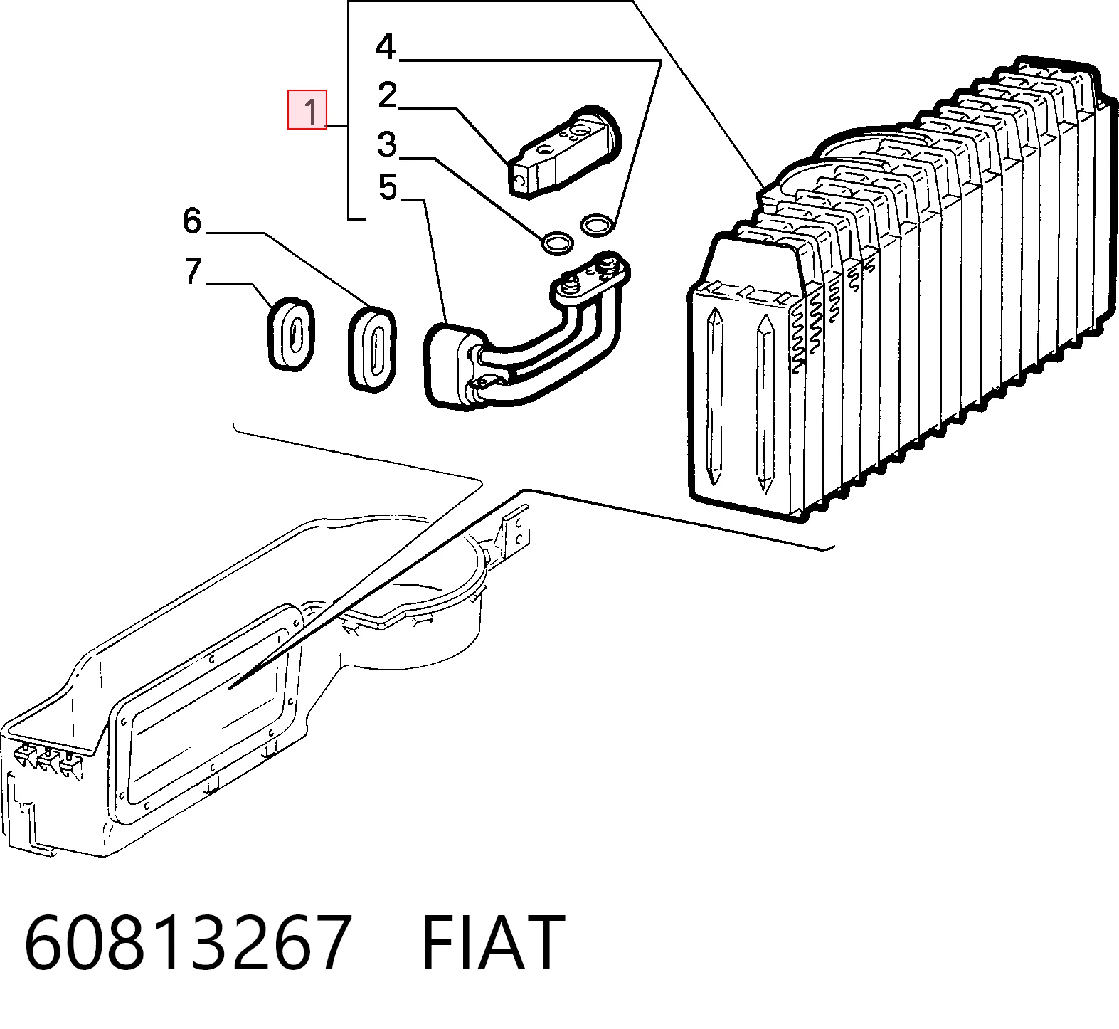 Vaporizador de aparelho de ar condicionado para Fiat Brava 182