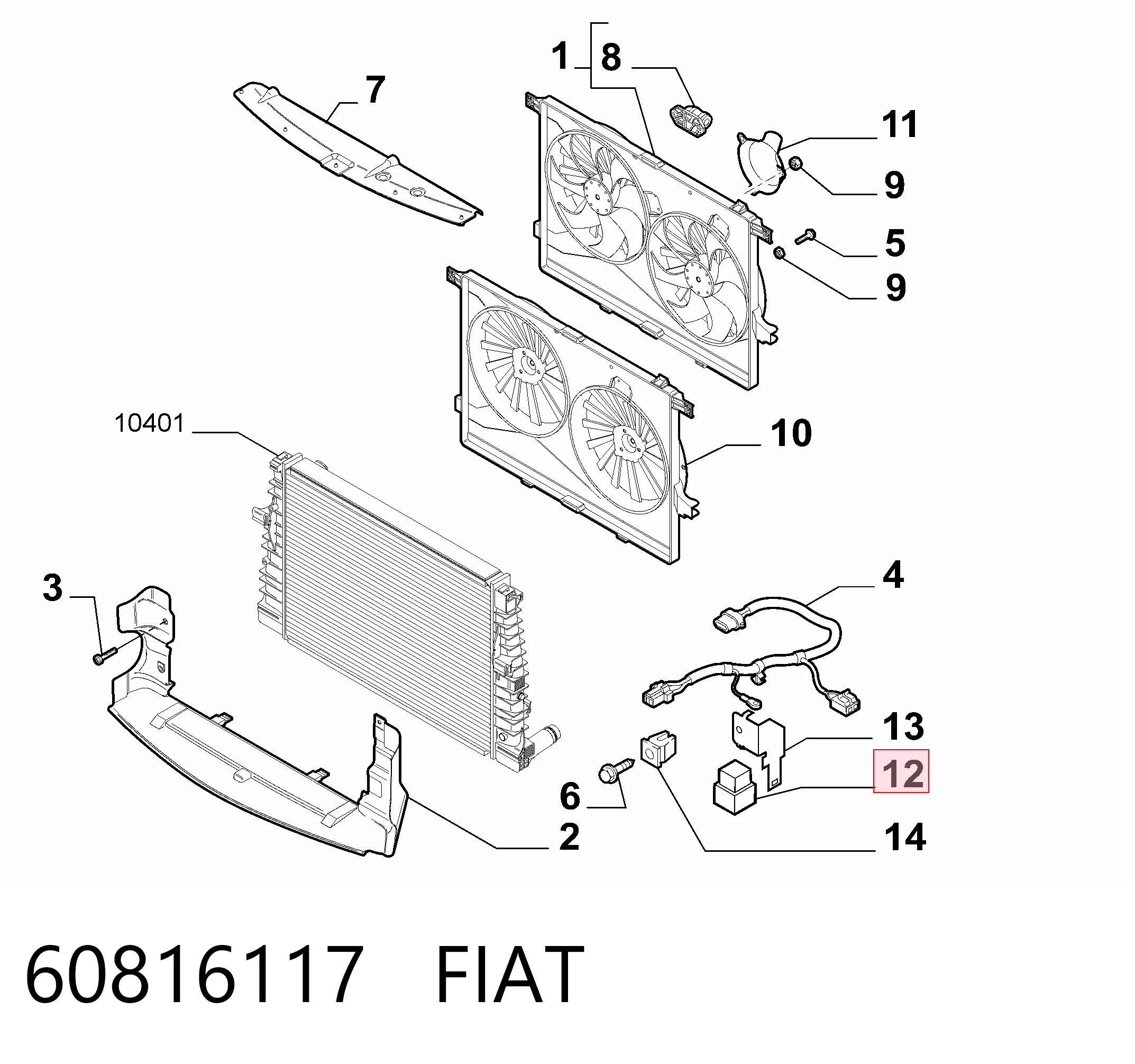 46520438 Chrysler Relê de ventilador