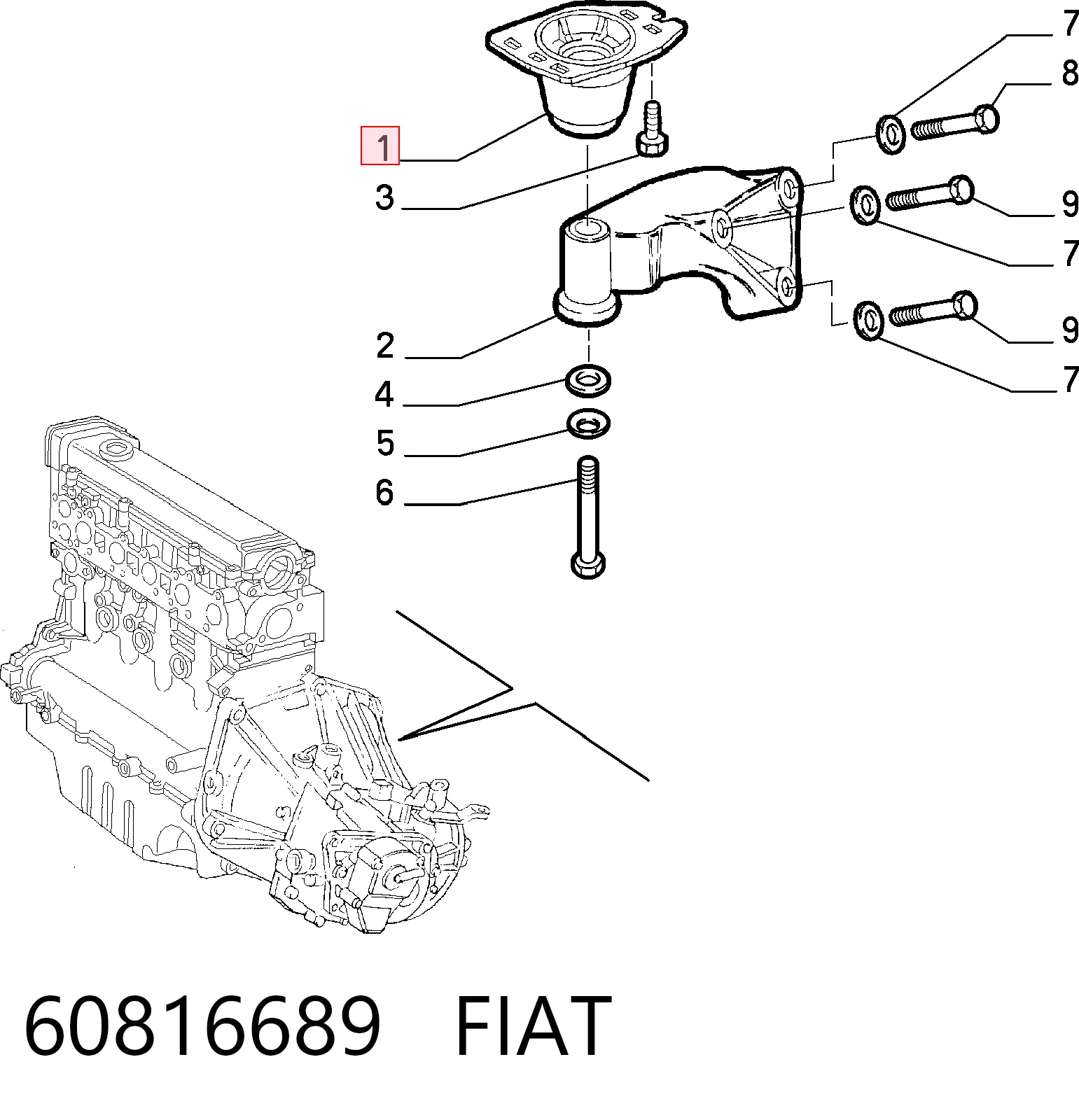 Compre Coxim (suporte) dianteiro de motor Fiat Brava 