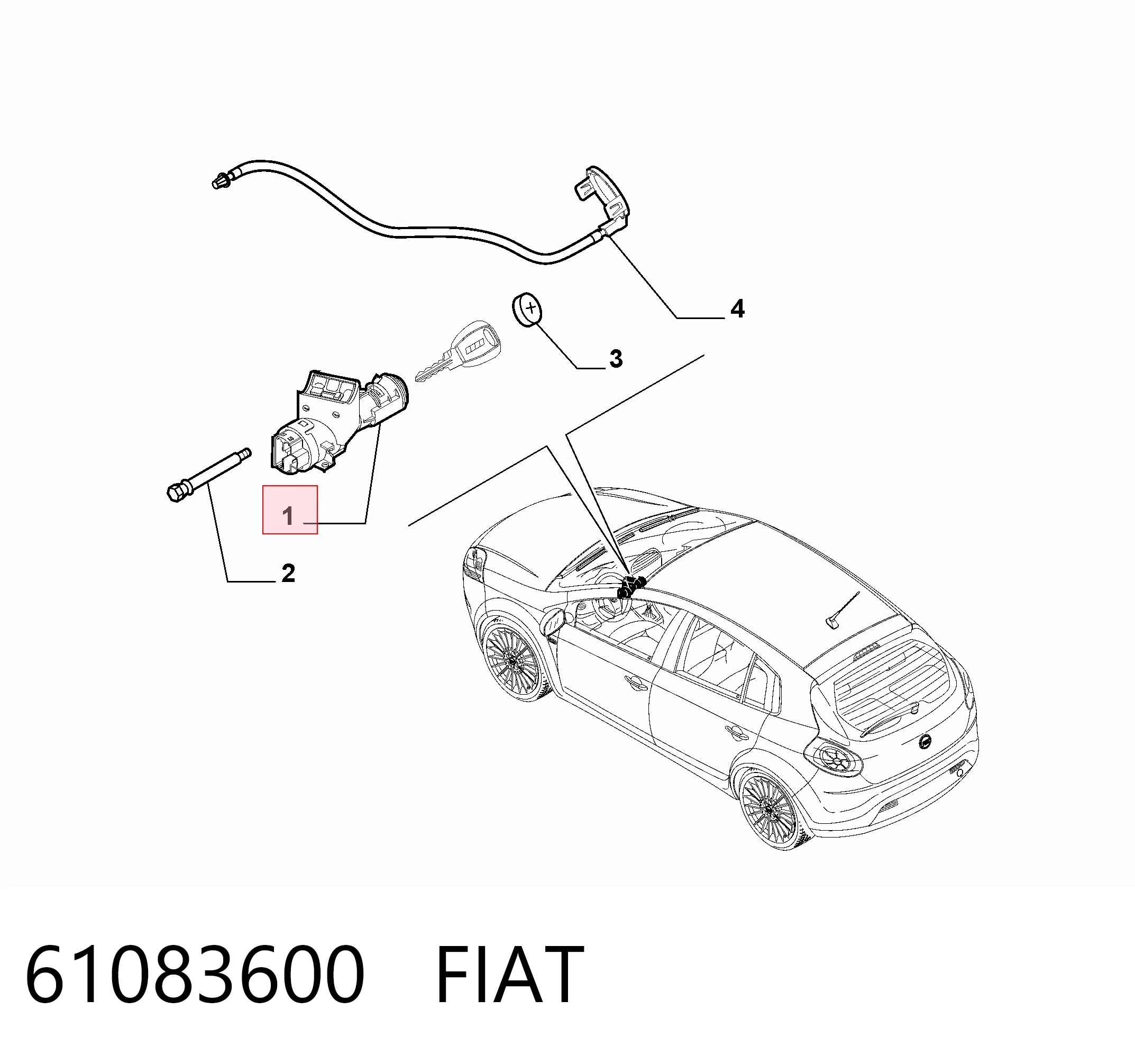 Fecho de ignição para Fiat Bravo II 198