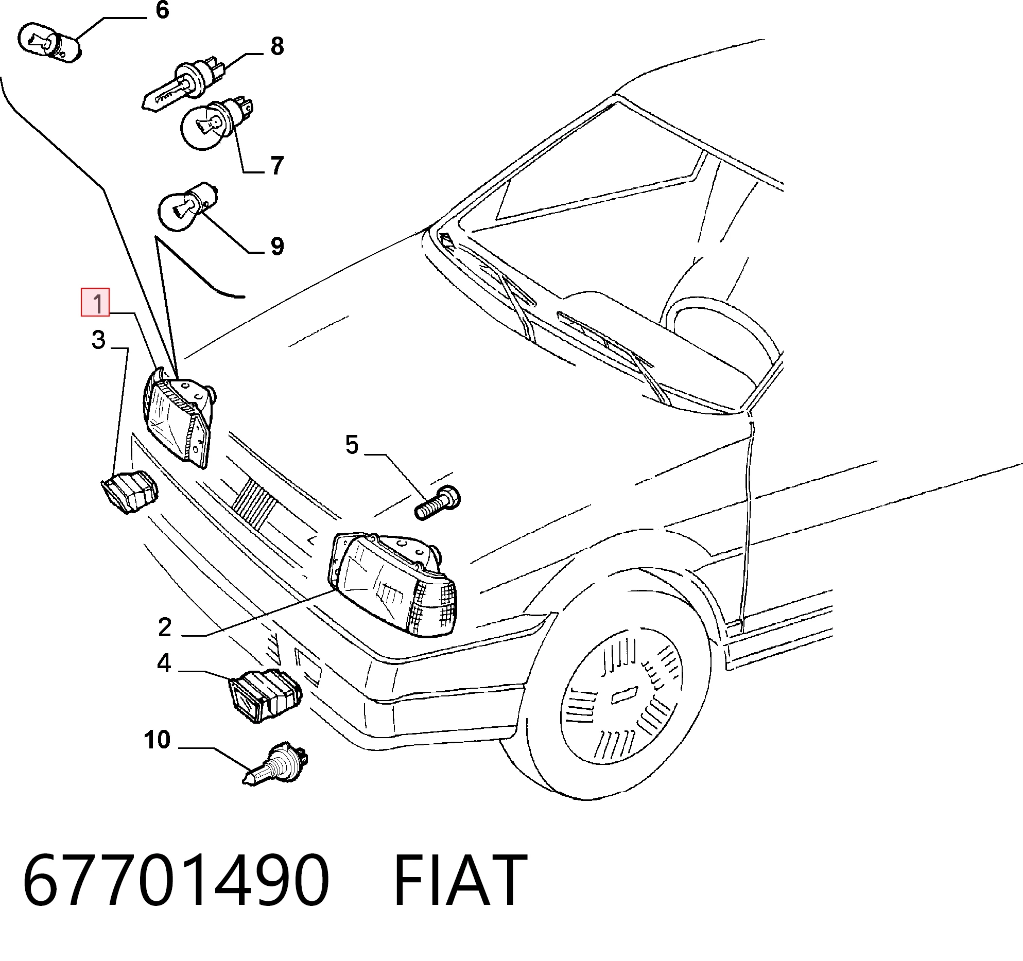 Luz direita para Fiat Tipo  160