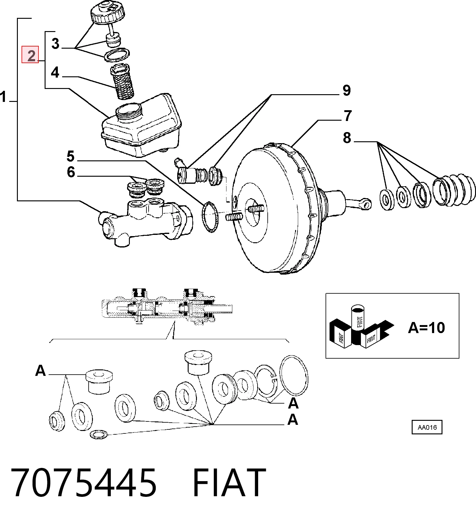 Tanque de cilindro mestre do freio (de fluido de freio) Fiat Fiorino 146 Uno ao melhor preço