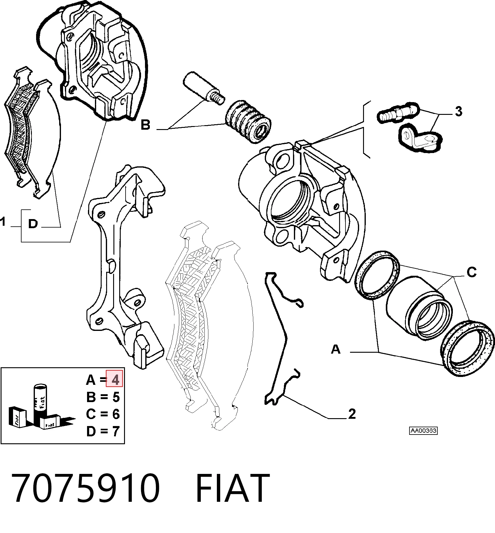 Kit de reparação de suporte do freio traseiro para Fiat Doblo I 223