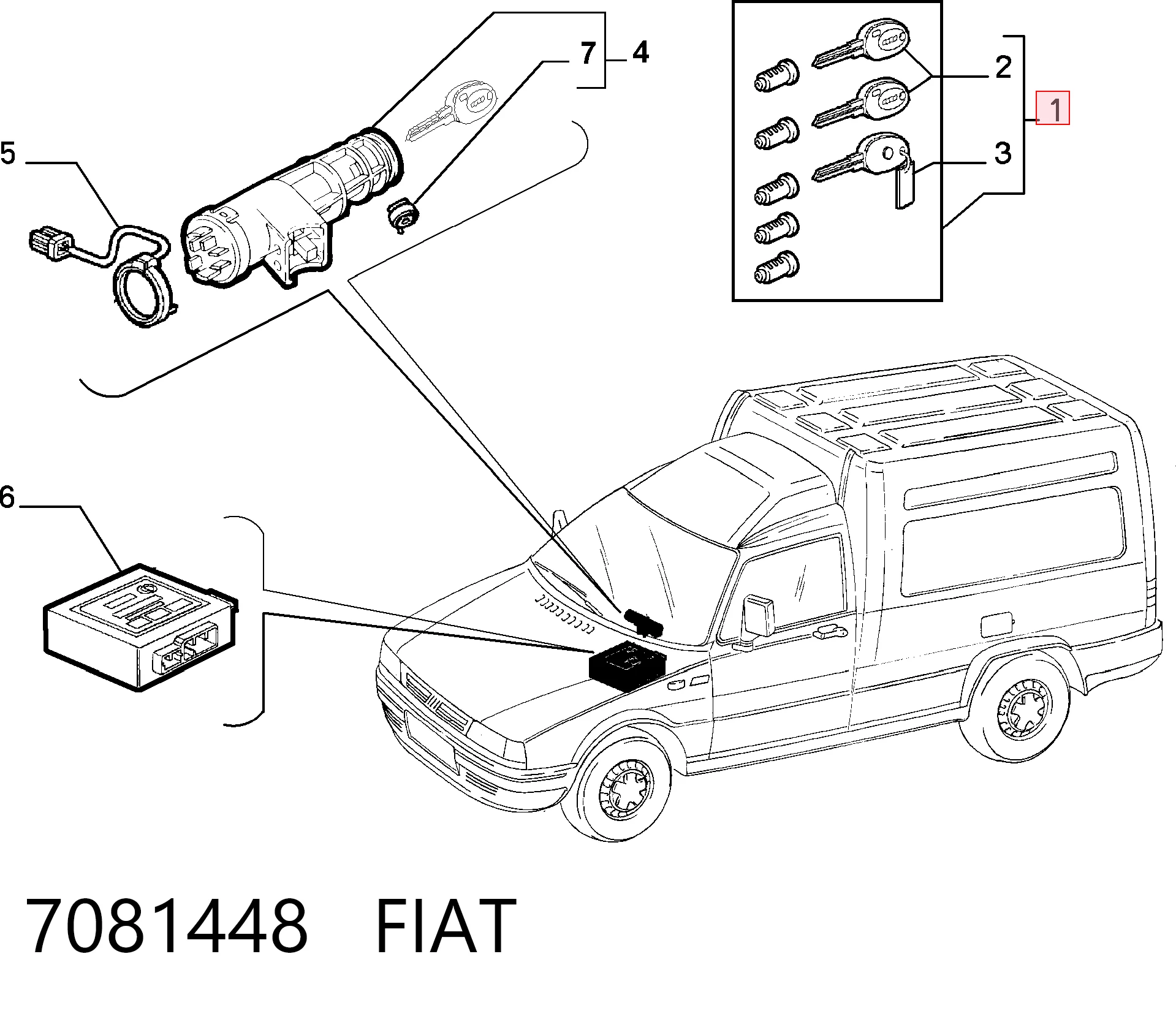 Cilindros de fecho, kit Fiat Fiorino  146 Uno ao melhor preço