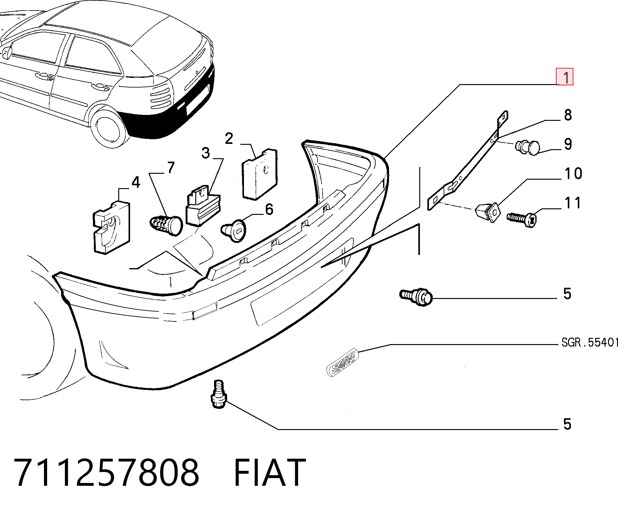 Pára-choque traseiro Fiat Brava  182