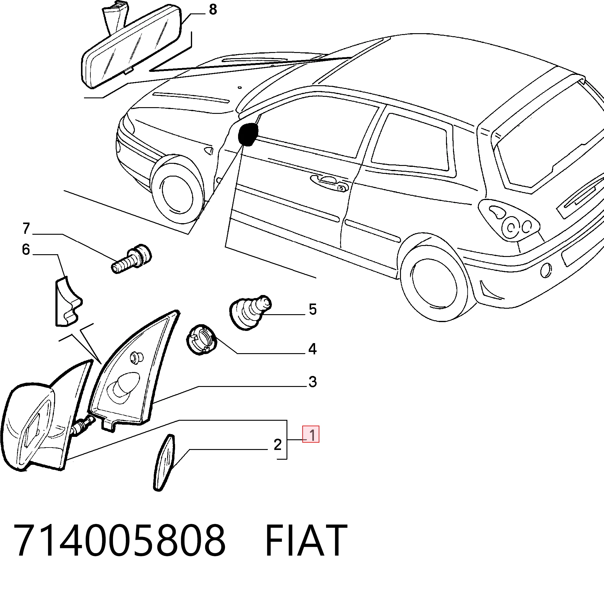 Compre Espelho de retrovisão esquerdo Fiat Bravo 1
