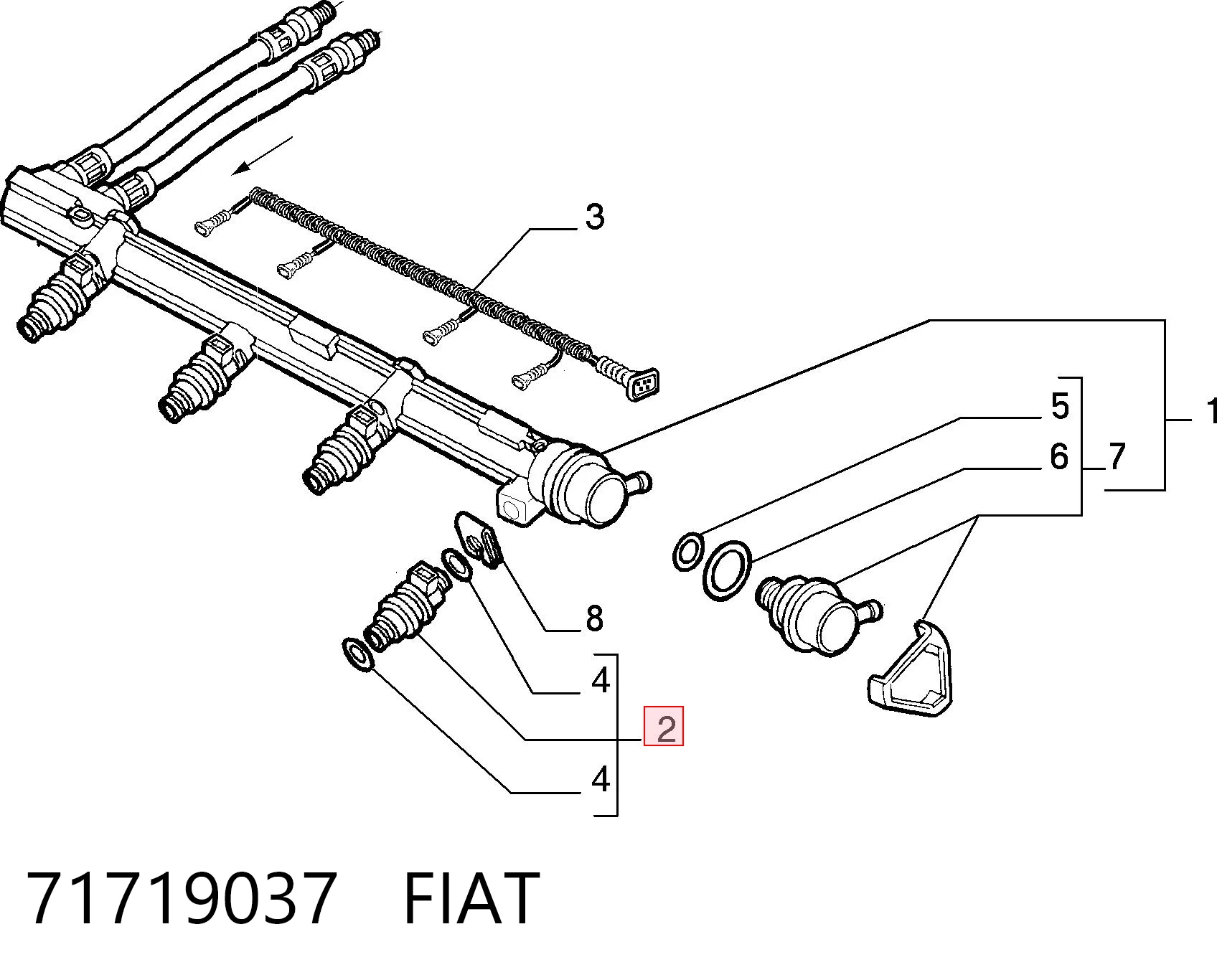 71719037 Fiat/Alfa/Lancia Injetor de injeção de combustível