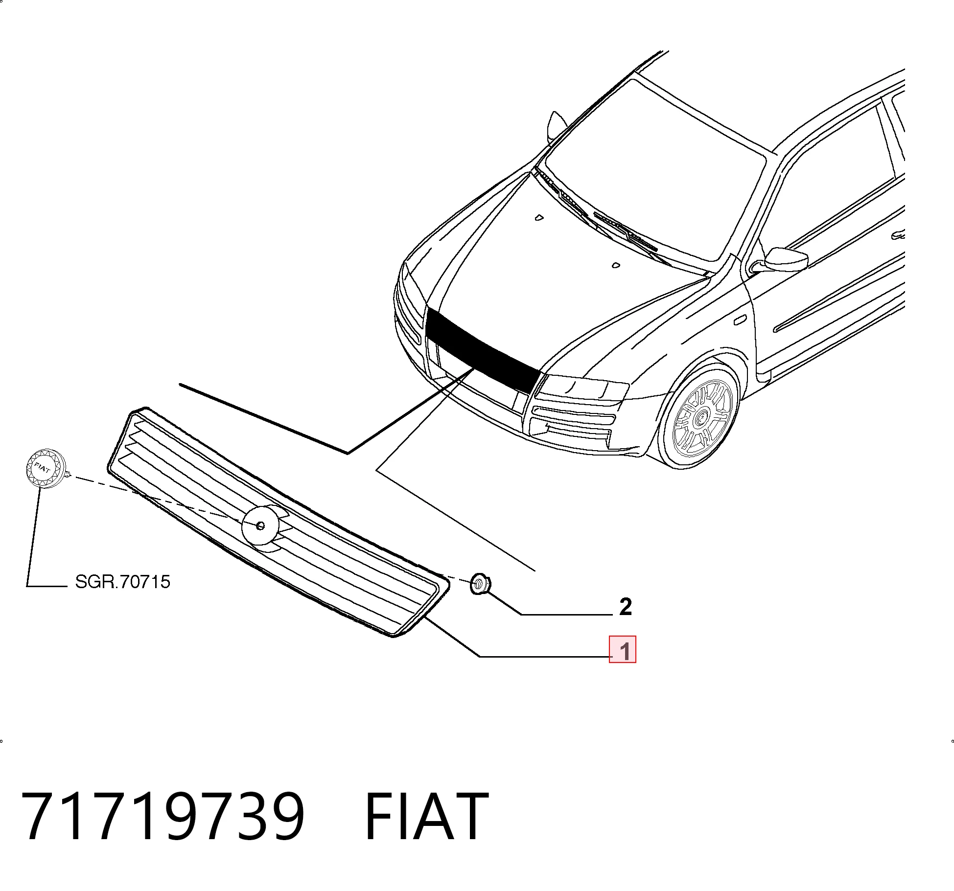 Grelha do radiador para Fiat Stilo 192