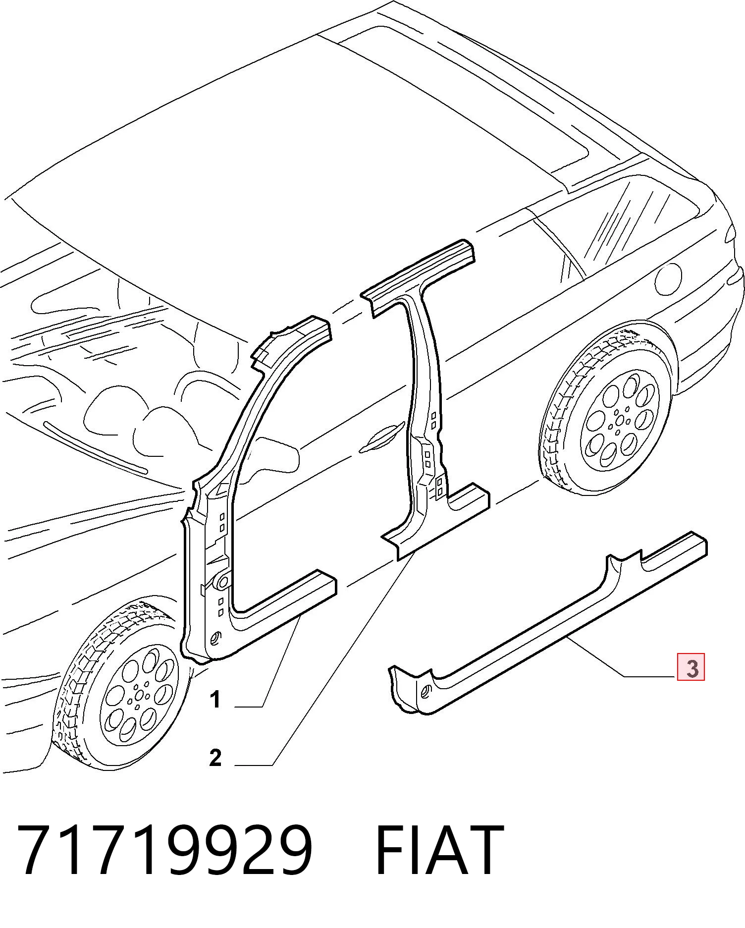 Acesso externo direito para Alfa Romeo 156 932