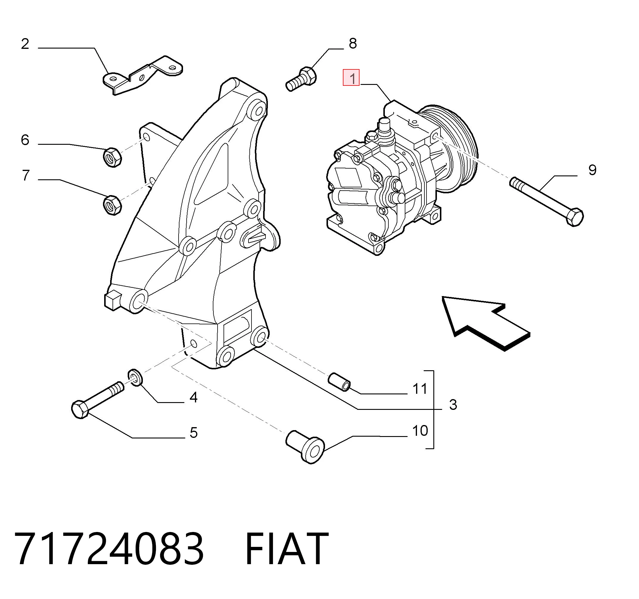 71724083 Fiat/Alfa/Lancia Compressor de aparelho de ar condicionado