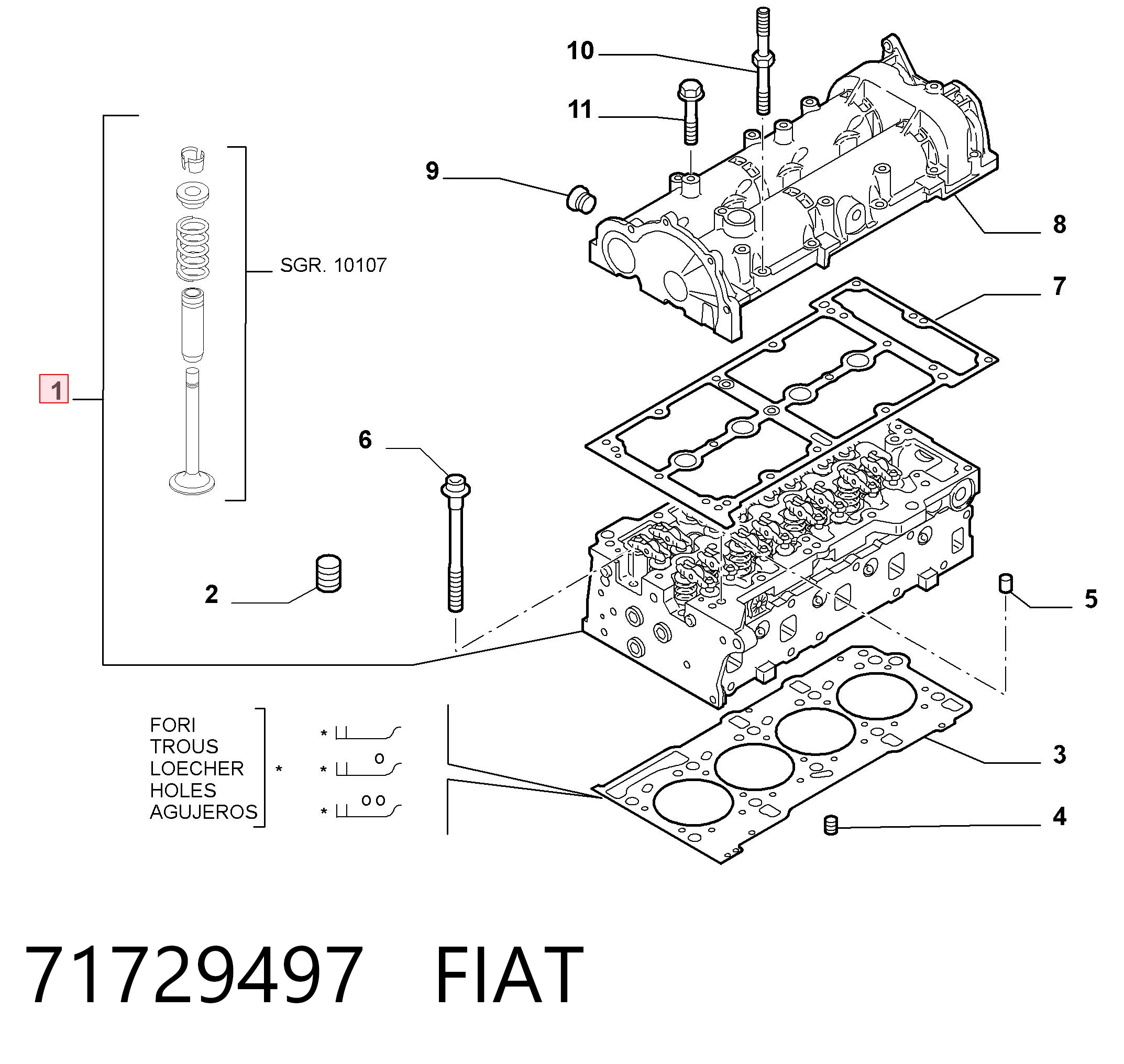 71729497 Fiat/Alfa/Lancia Cabeça de motor (CBC)
