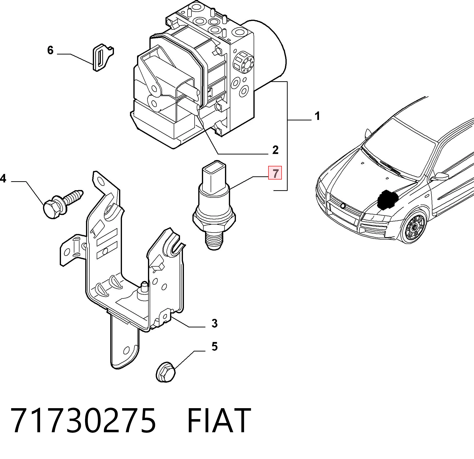 7711156137 Renault (RVI) Sensor de pressão de fluido de freio