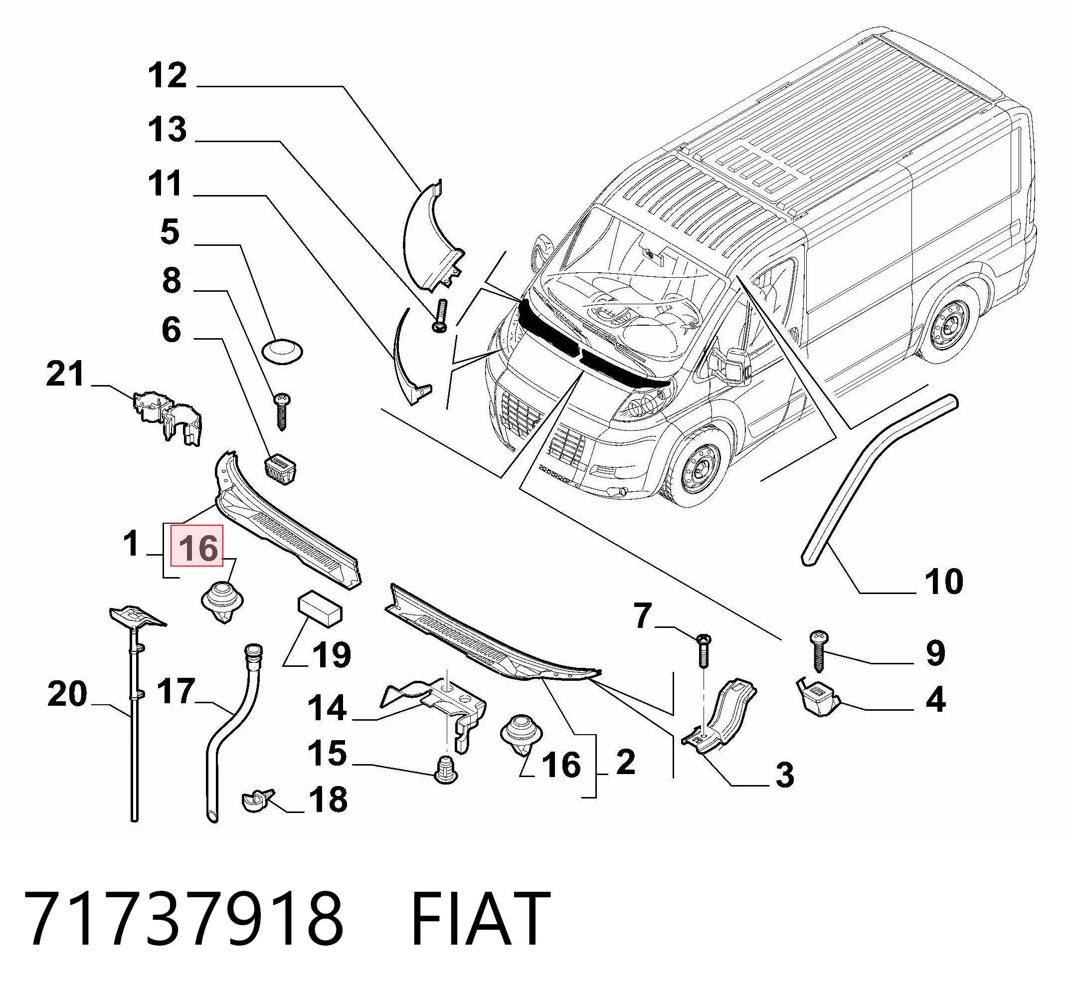 71737918 Fiat/Alfa/Lancia Braçadeira (cápsula) de fixação de moldura da porta
