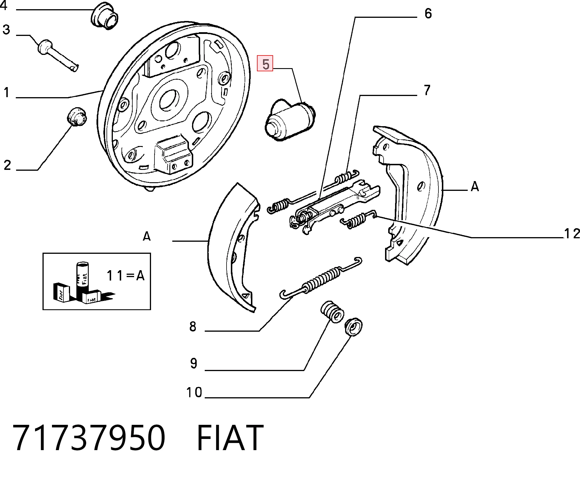 Cilindro traseiro do freio de rodas de trabalho para Alfa Romeo 146 930