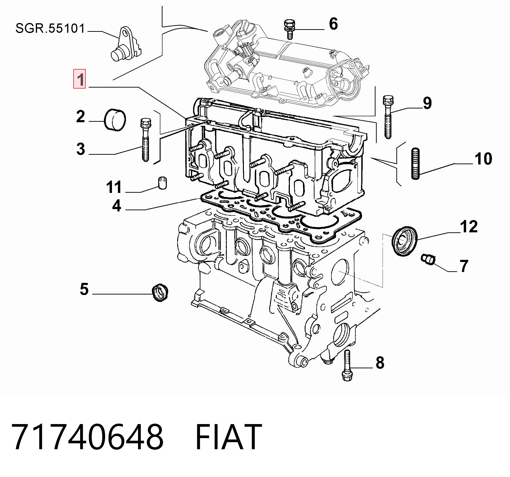 Cabeça de motor (CBC) Alfa Romeo Giulietta  940