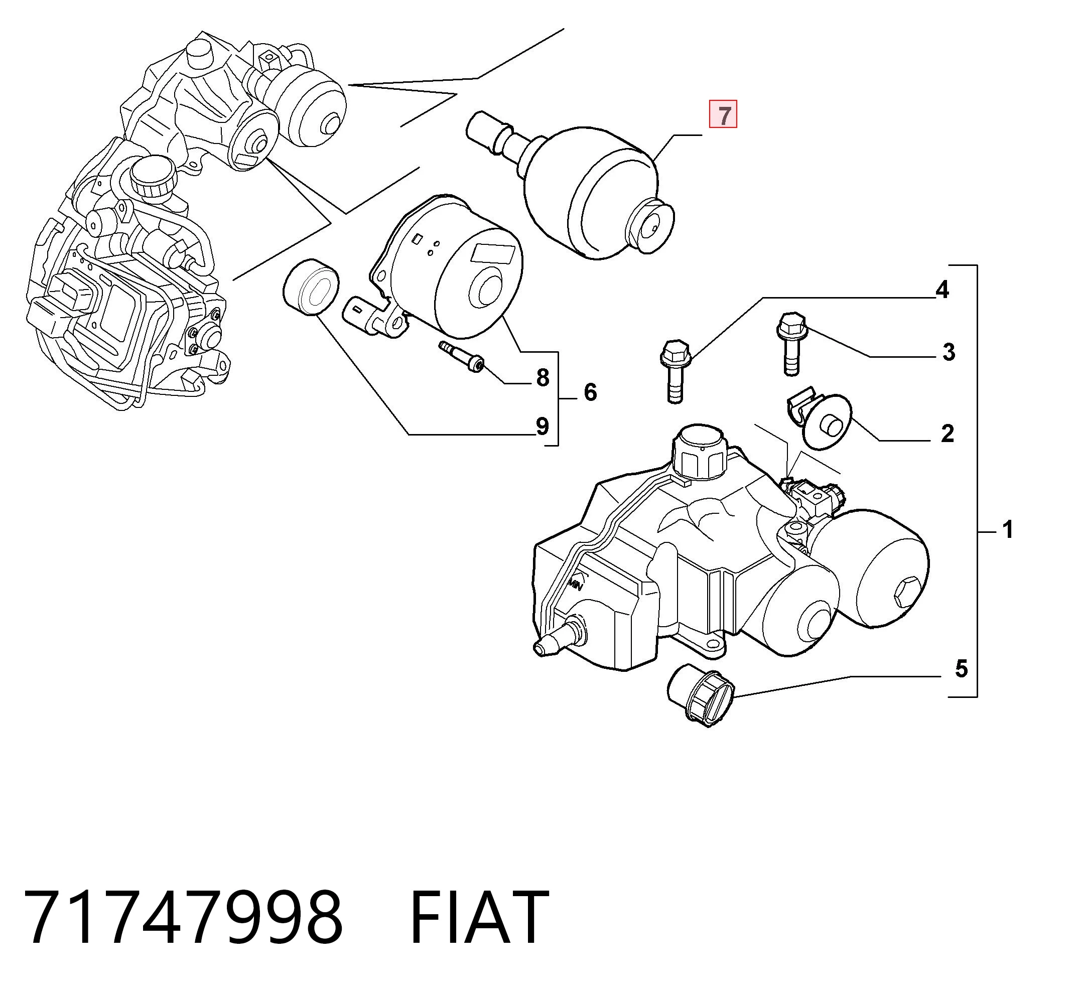 71747998 Fiat/Alfa/Lancia Acumulador hidráulico da transmissão automática