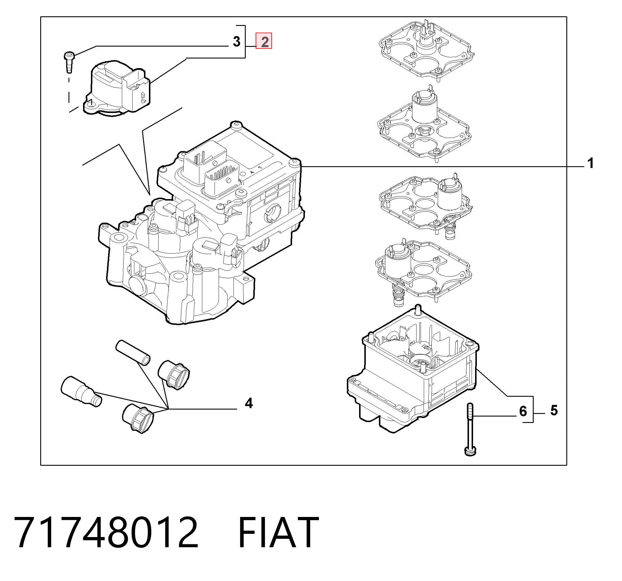 71748012 Fiat/Alfa/Lancia Sensor de posição de seletor da Caixa Automática de Mudança