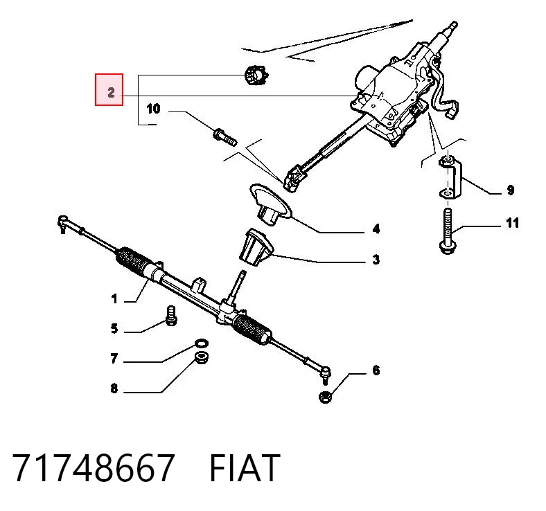 Coluna da direção Fiat Bravo II 198